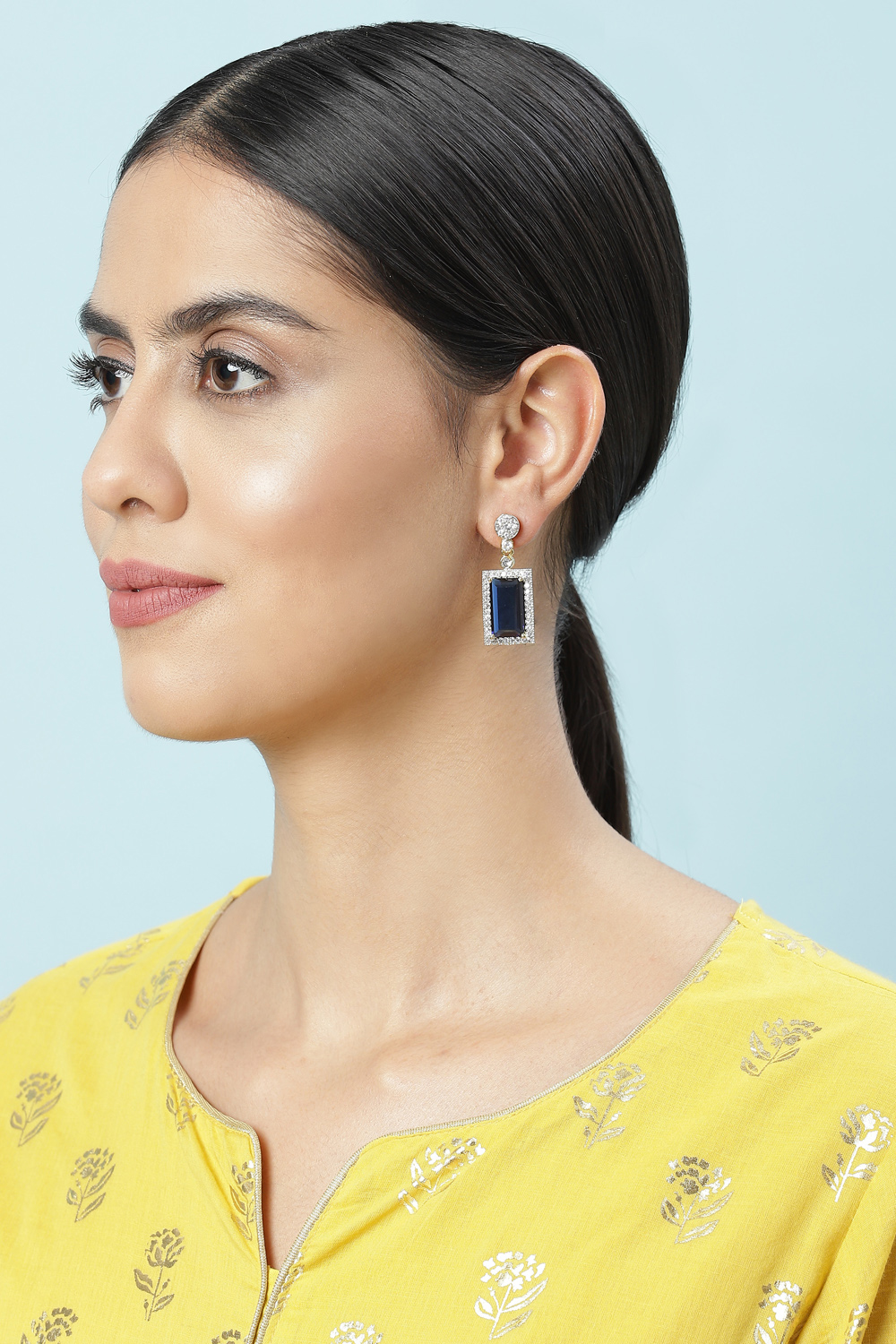 Navy Brass Earrings image number 3