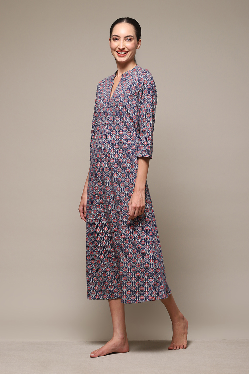 Navy Cotton Printed Sleepwear image number 2