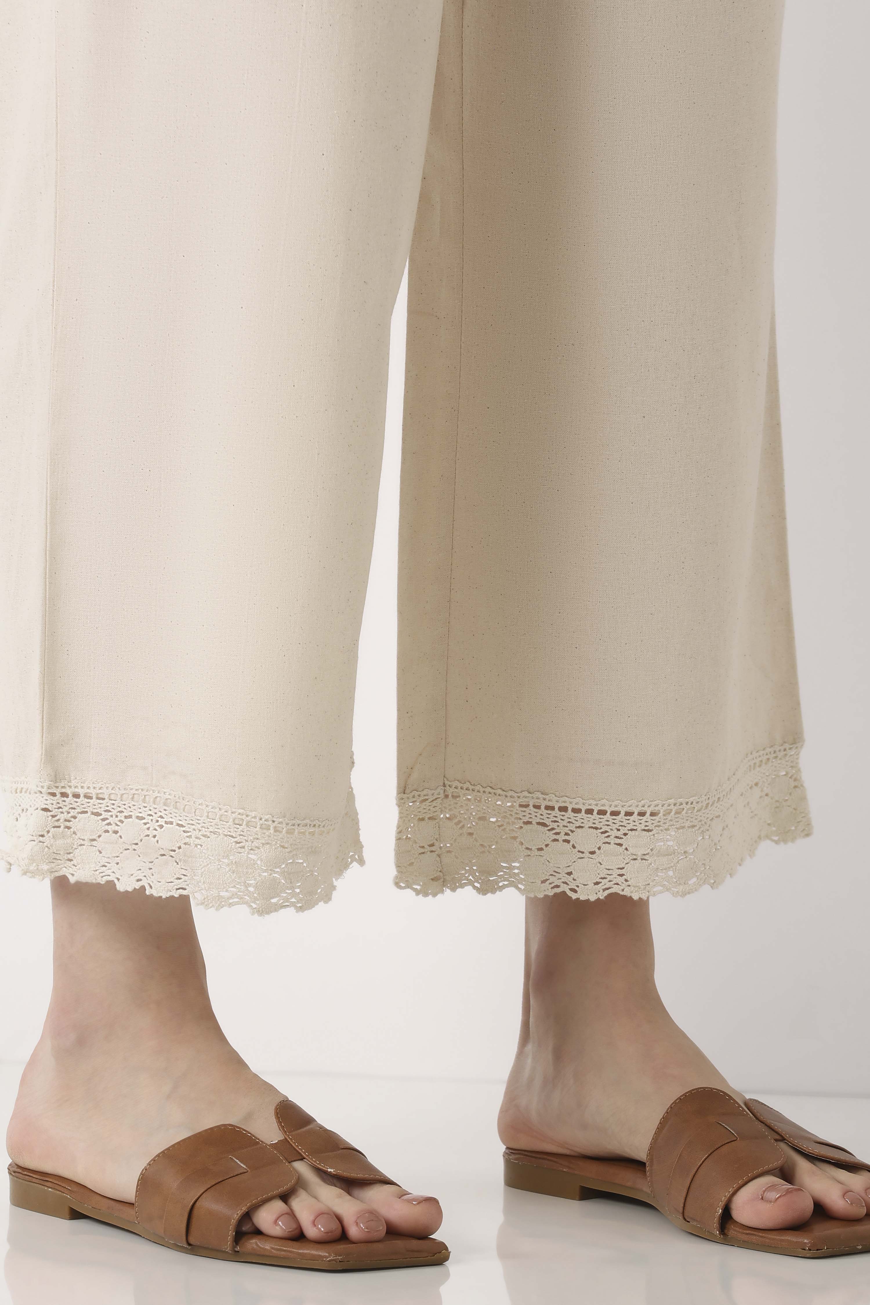 Natural Cotton Straight Palazzos image number 6