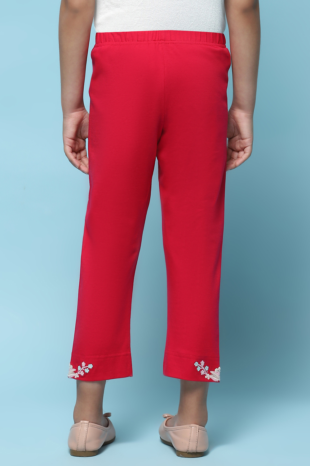 Fuchsia Cotton Lycra Regular Fit Capri image number 5