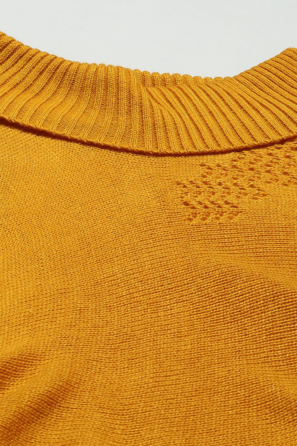 Mustard Acrylic Solid Straight Poncho Sweater image number 5