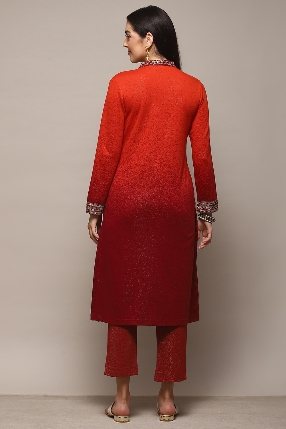 Teal Green Polyester Straight Yarndyed 2 Piece Set image number 4