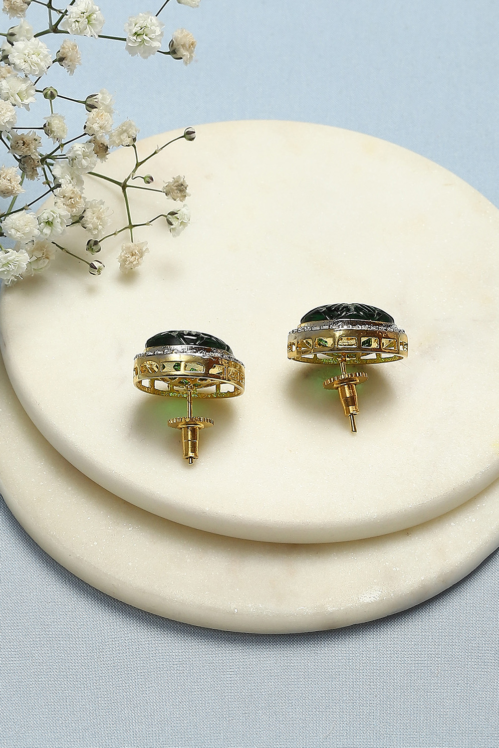 Green Brass earrings image number 2