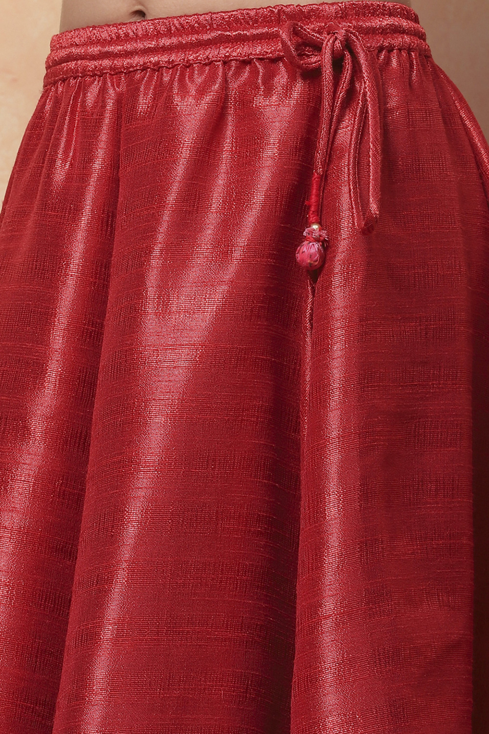 Red Floral Printed Flared Festive Lehenga Set image number 2