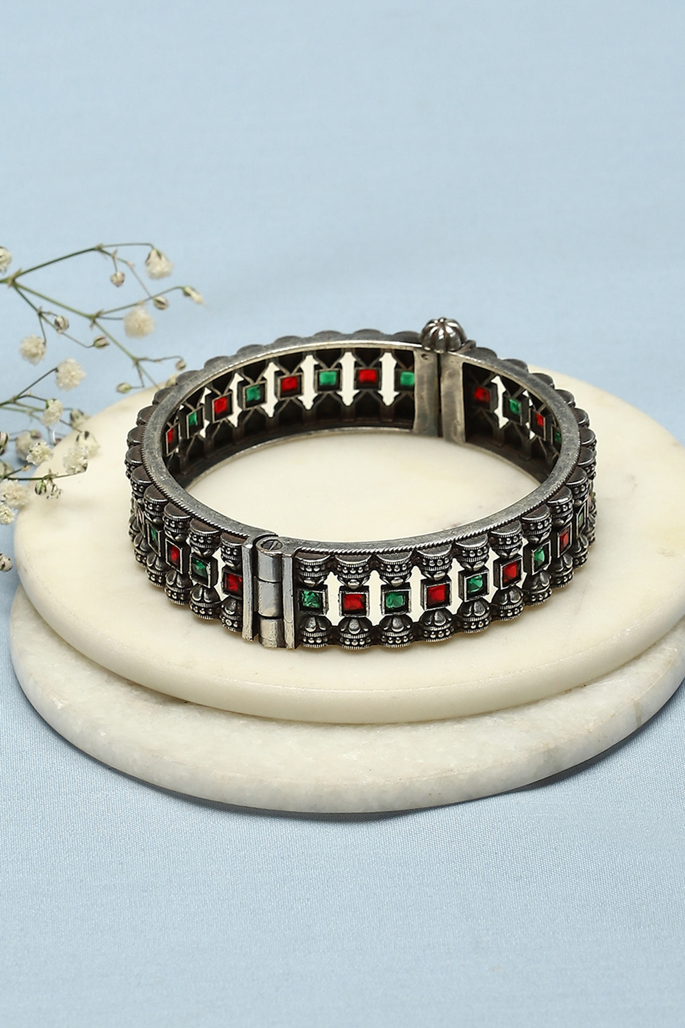 Red Green Stone Bangle image number 0