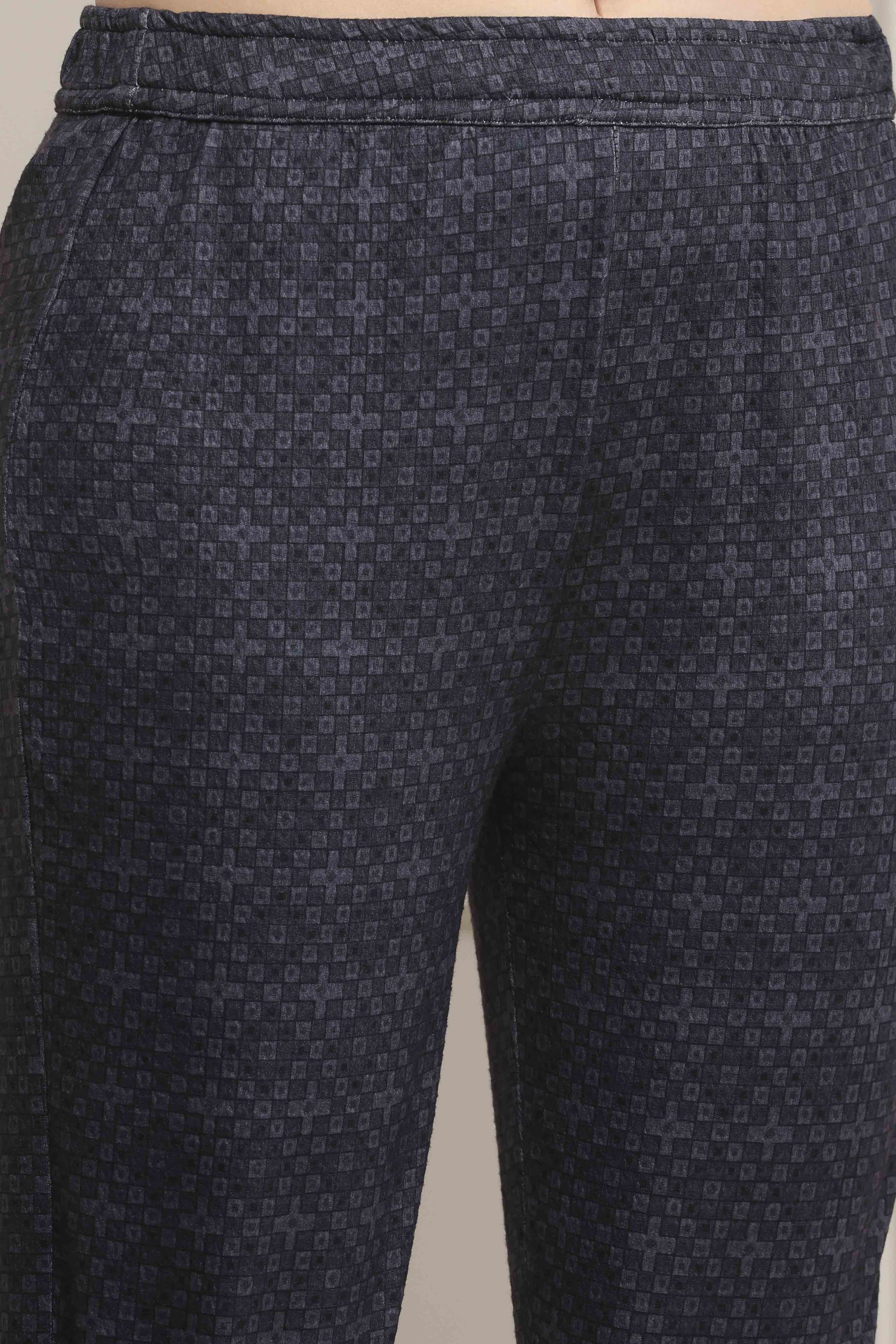 Black Polyester Printed Straight Kurta Pants Set image number 2