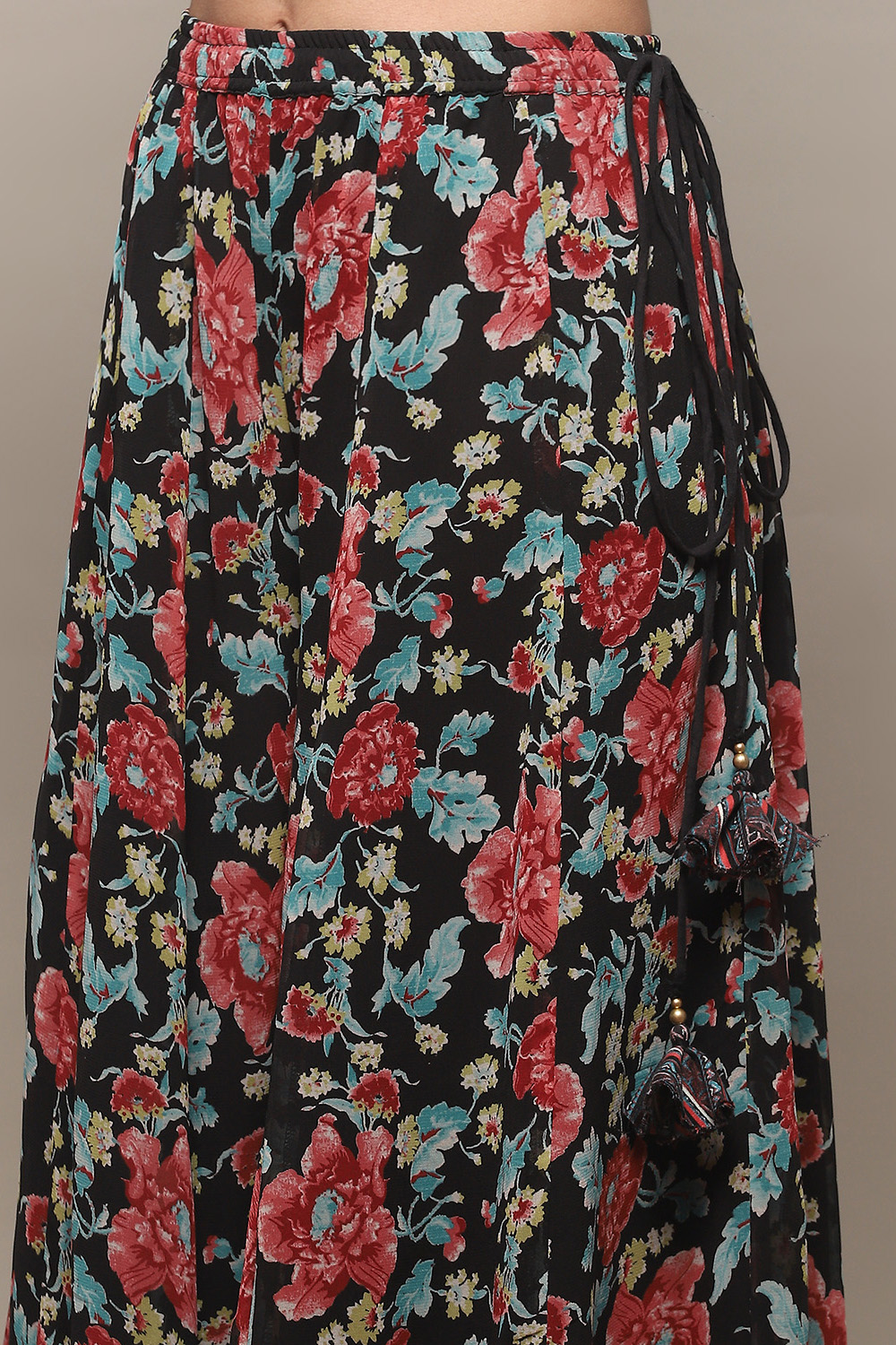 Black Linen Blend Straight Suit set image number 2