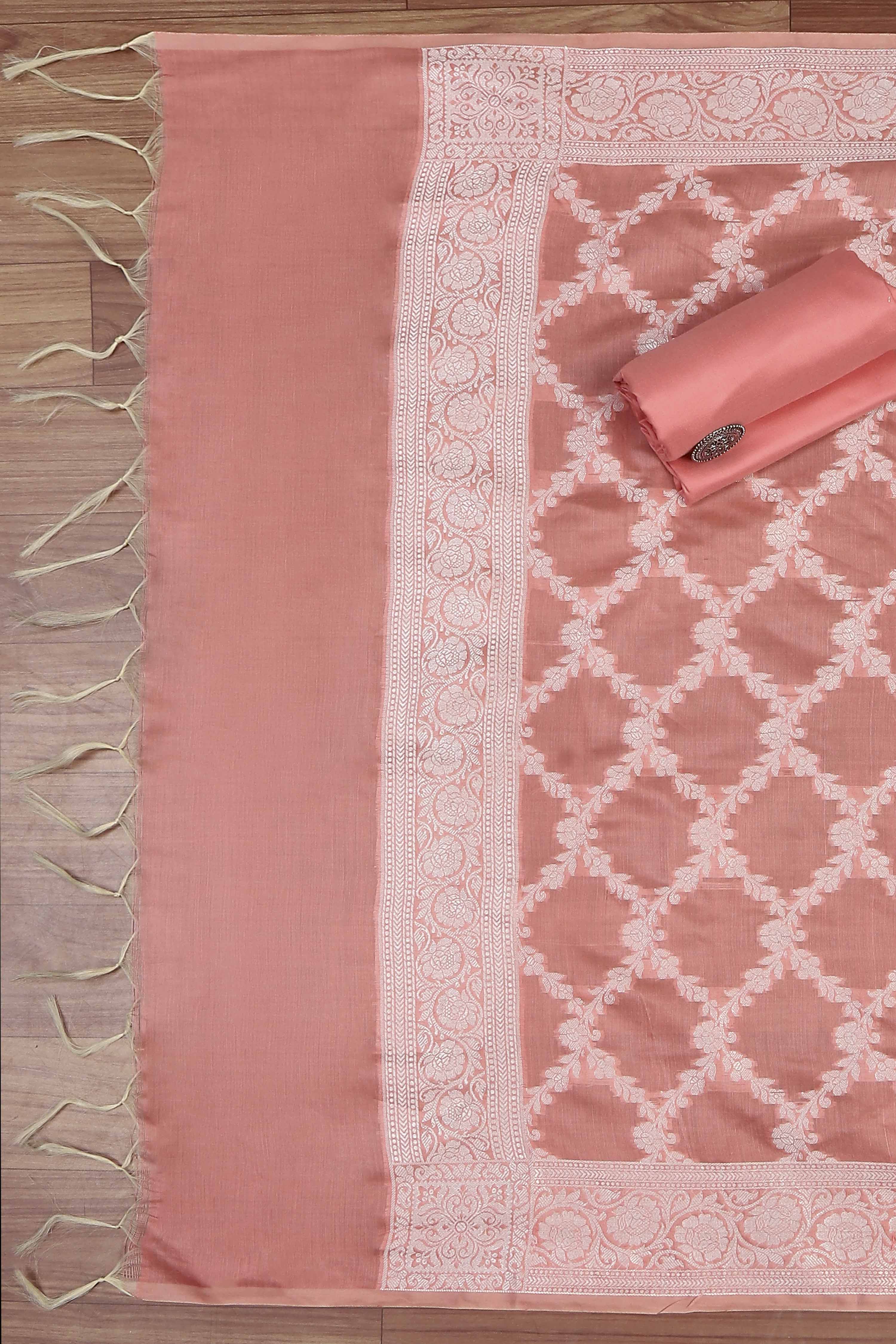 Pastel Cotton Printed Embroidered Unstitched Suit Set image number 1