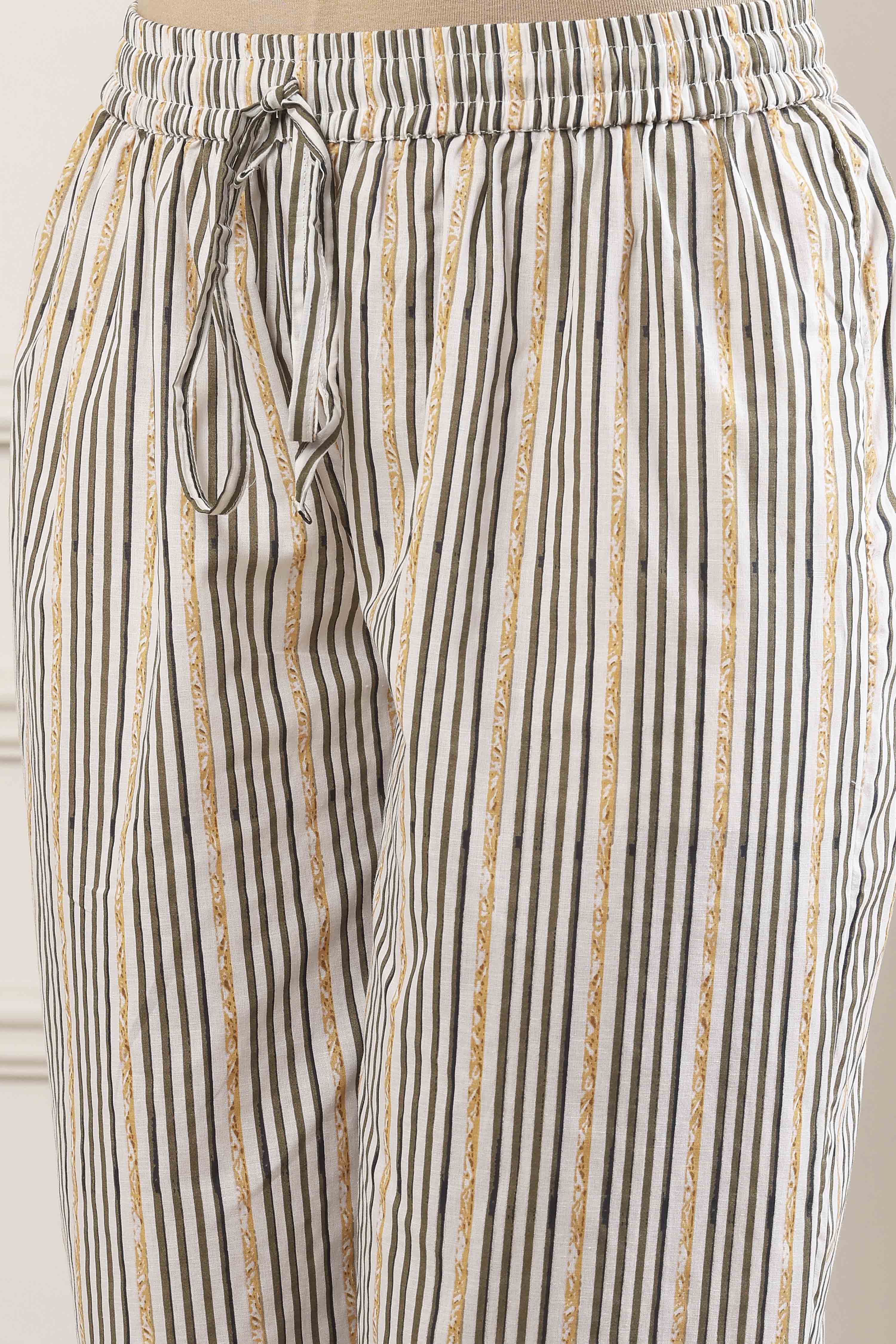 Turquoise Cotton Floral Printed Straight Suit Set image number 2