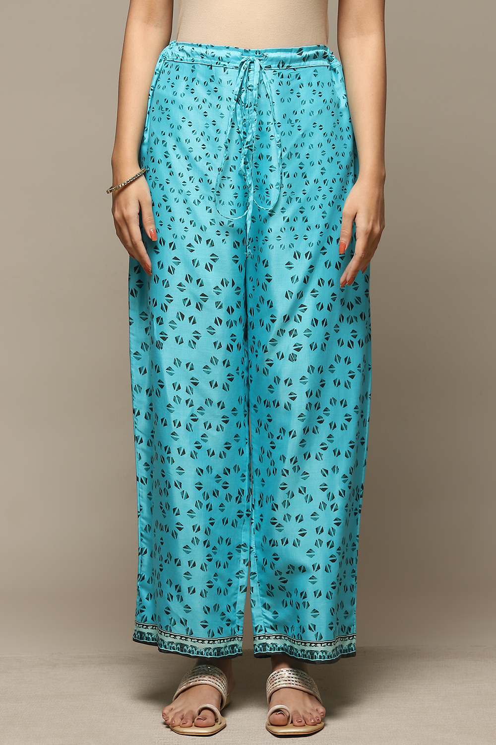 Blue LIVA Relaxed Palazzo image number 5