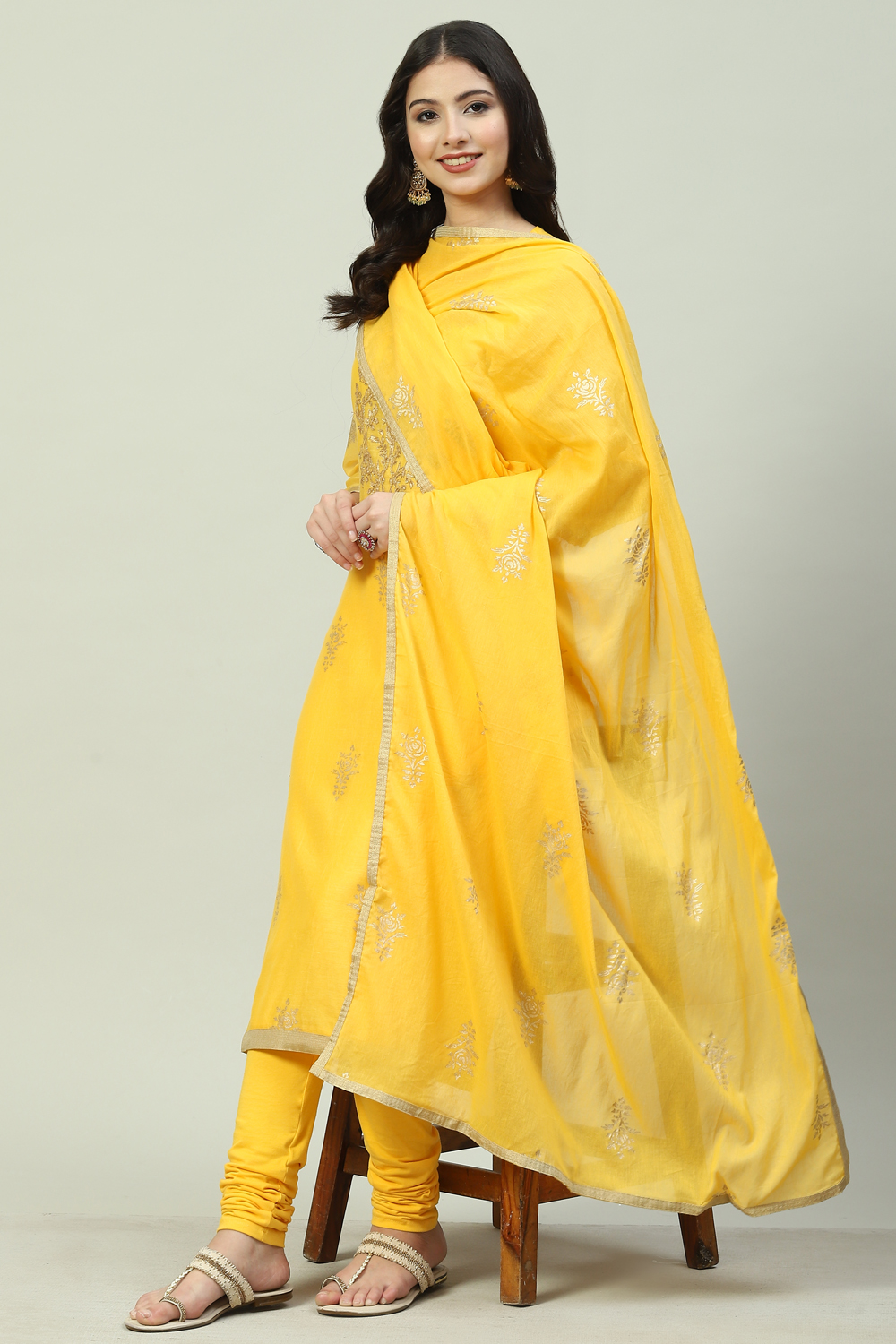 Turquoise Art Silk Straight Kurta Churidar Suit Set image number 6