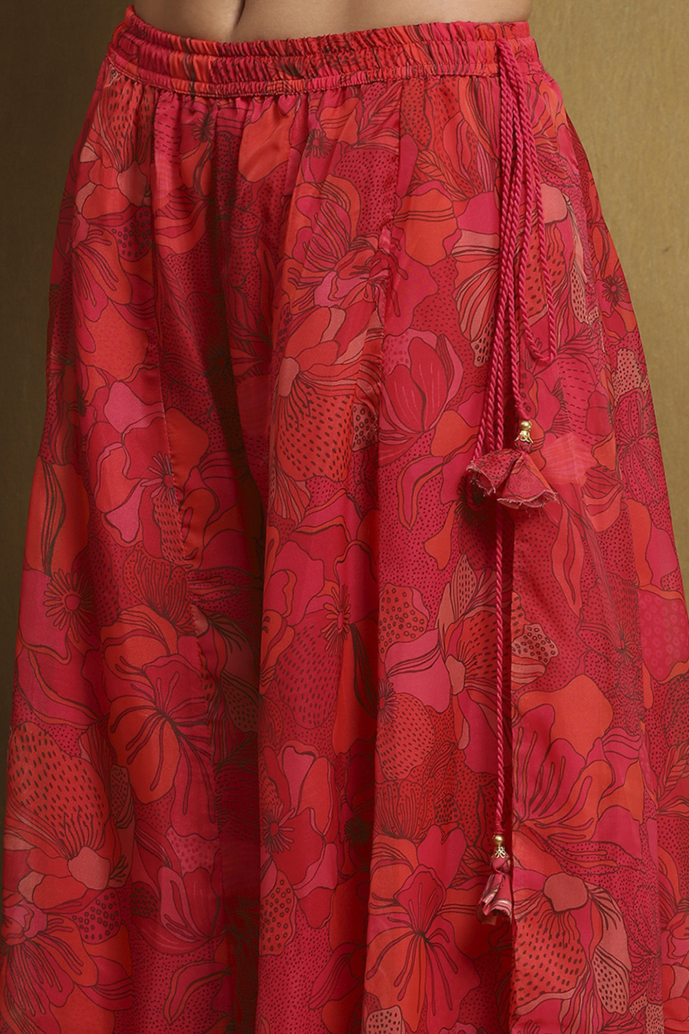 Rust Floral Printed Straight Suit Set image number 2