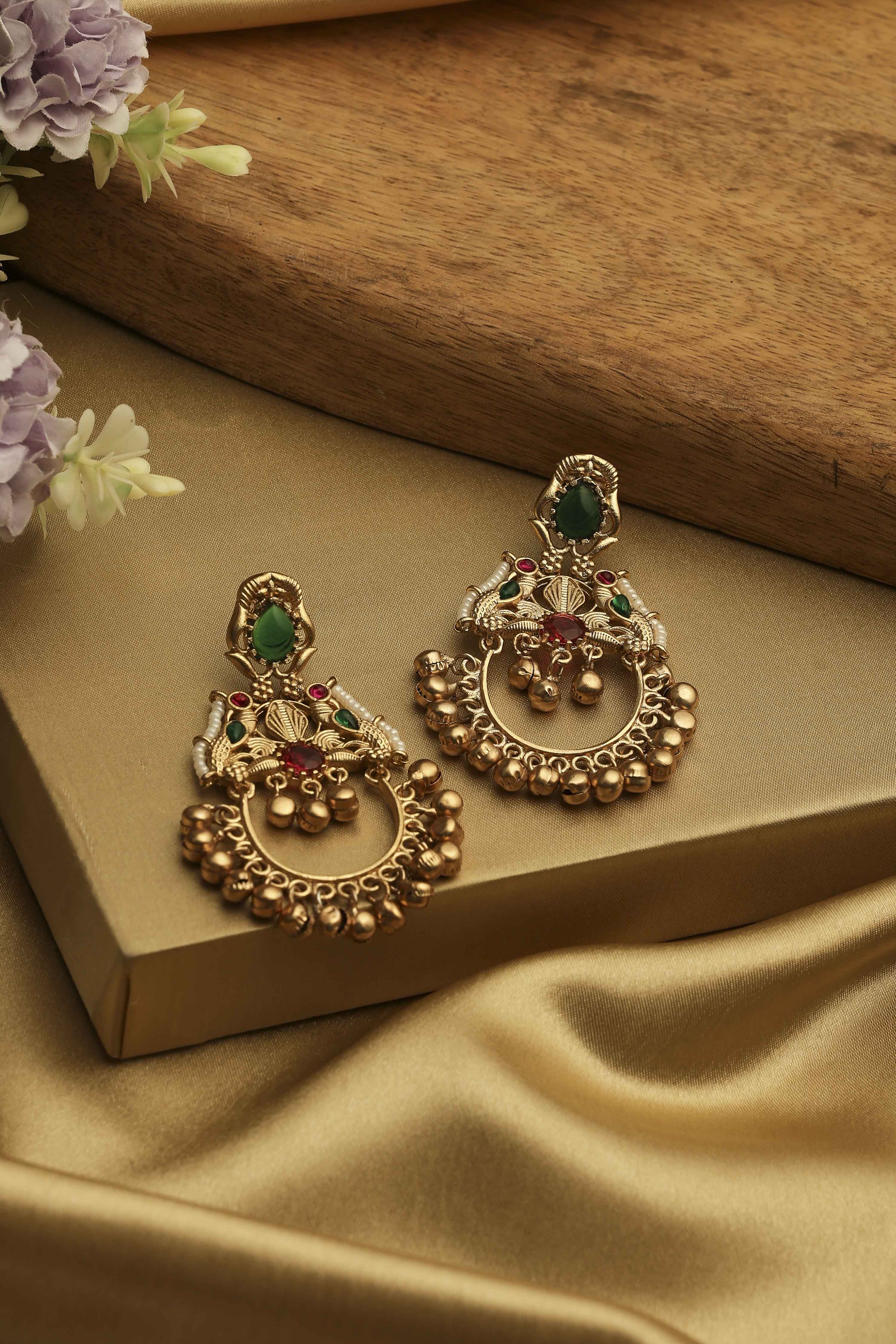 Multicolour Embellished Earrings image number 0