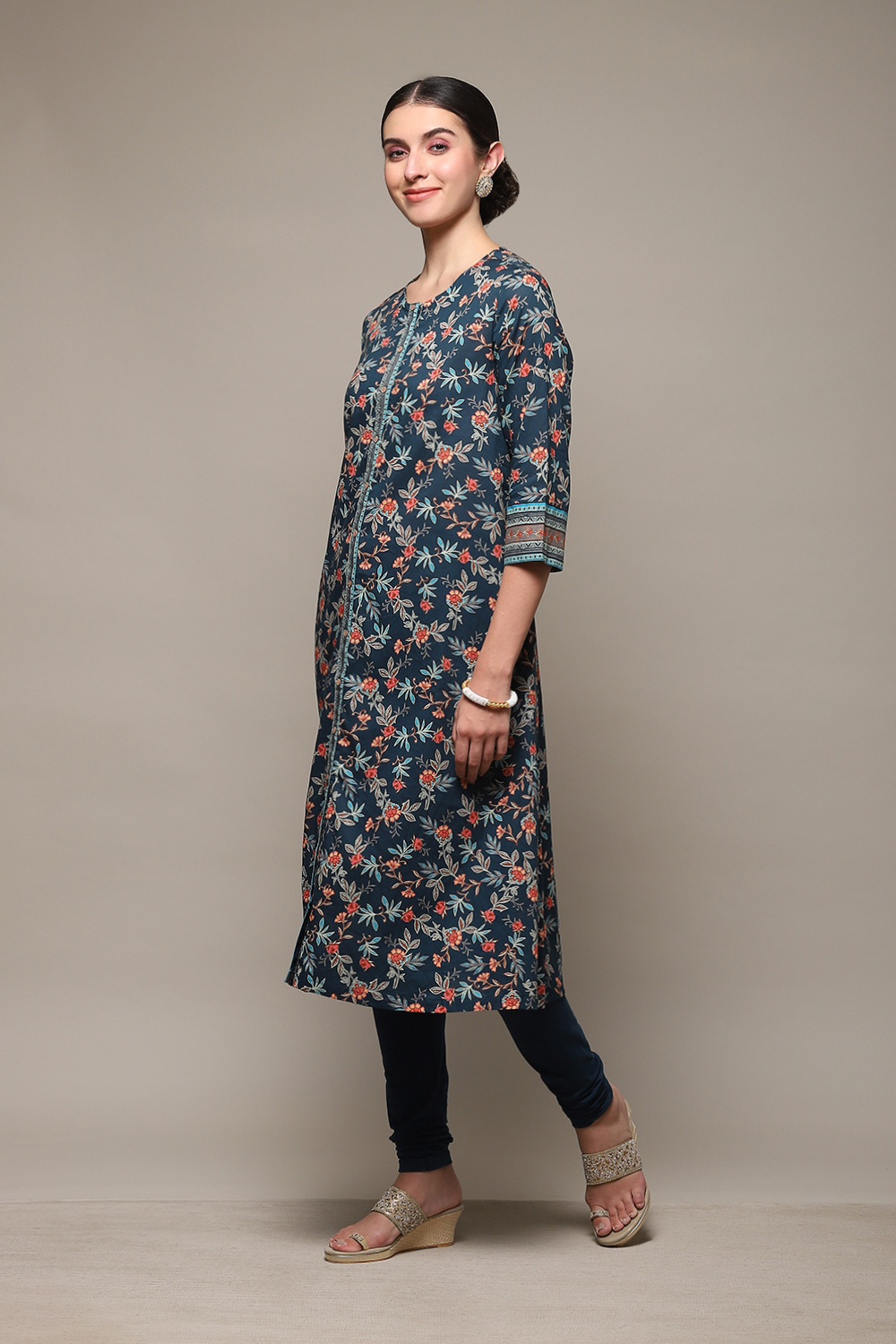 Black Cotton Blend Straight 2 Piece Set image number 3