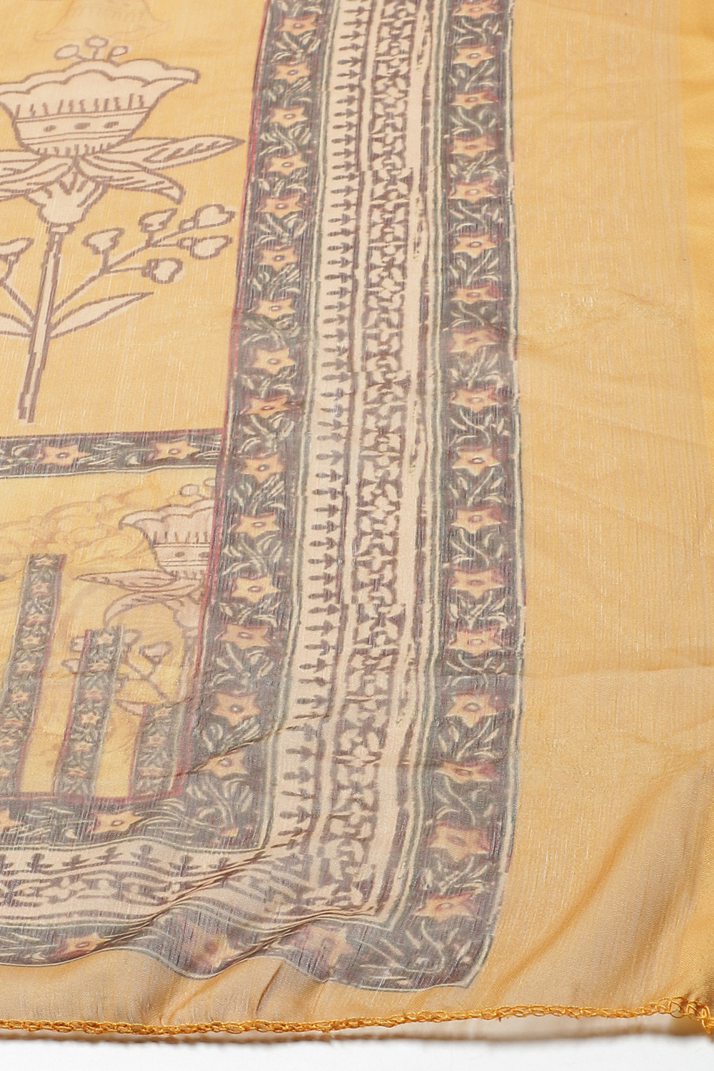 Navy Silk Blend Digital Print Unstitched Suit Set image number 2