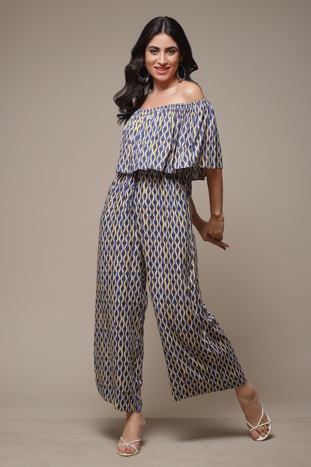 Pink LIVA Printed Jumpsuit image number 0
