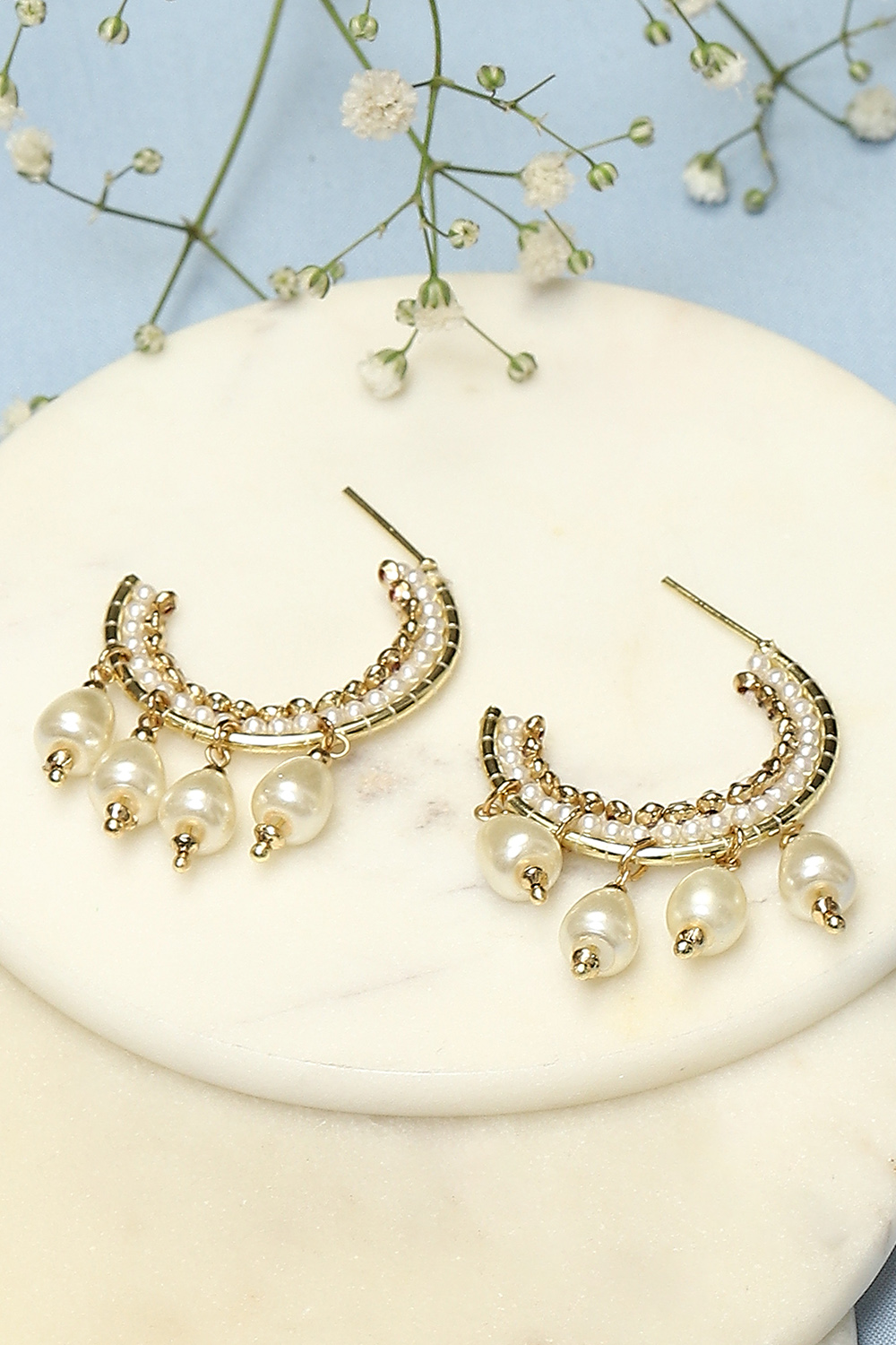 Gold Brass Earrings image number 0