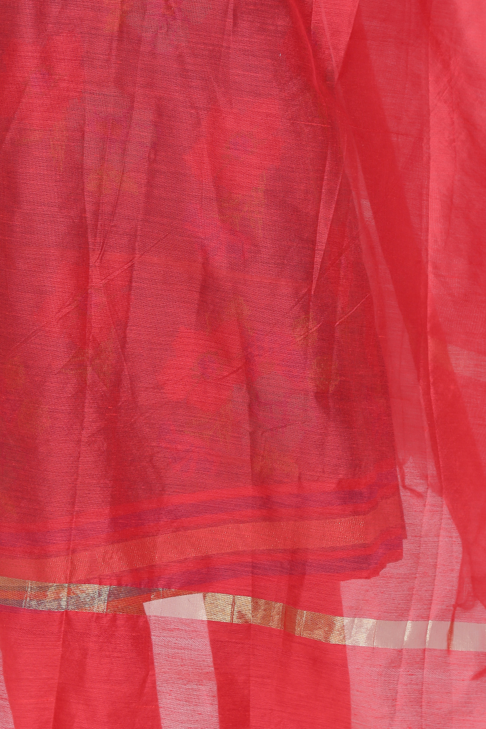 Yellow Chanderi Hand Embroidered Unstitched Suit Set image number 5