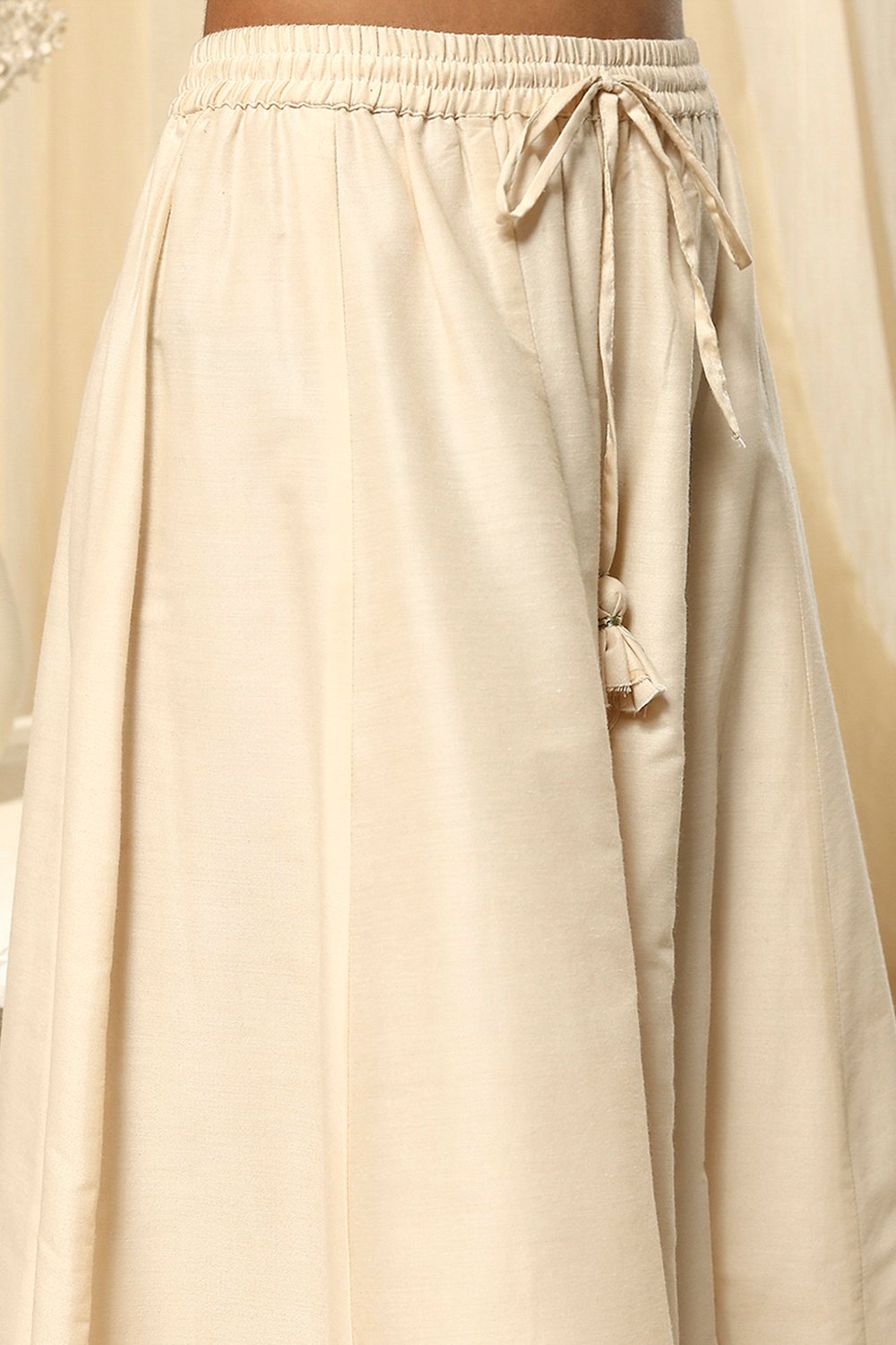 Off-White Embroidered Kalidar Suit Set image number 2