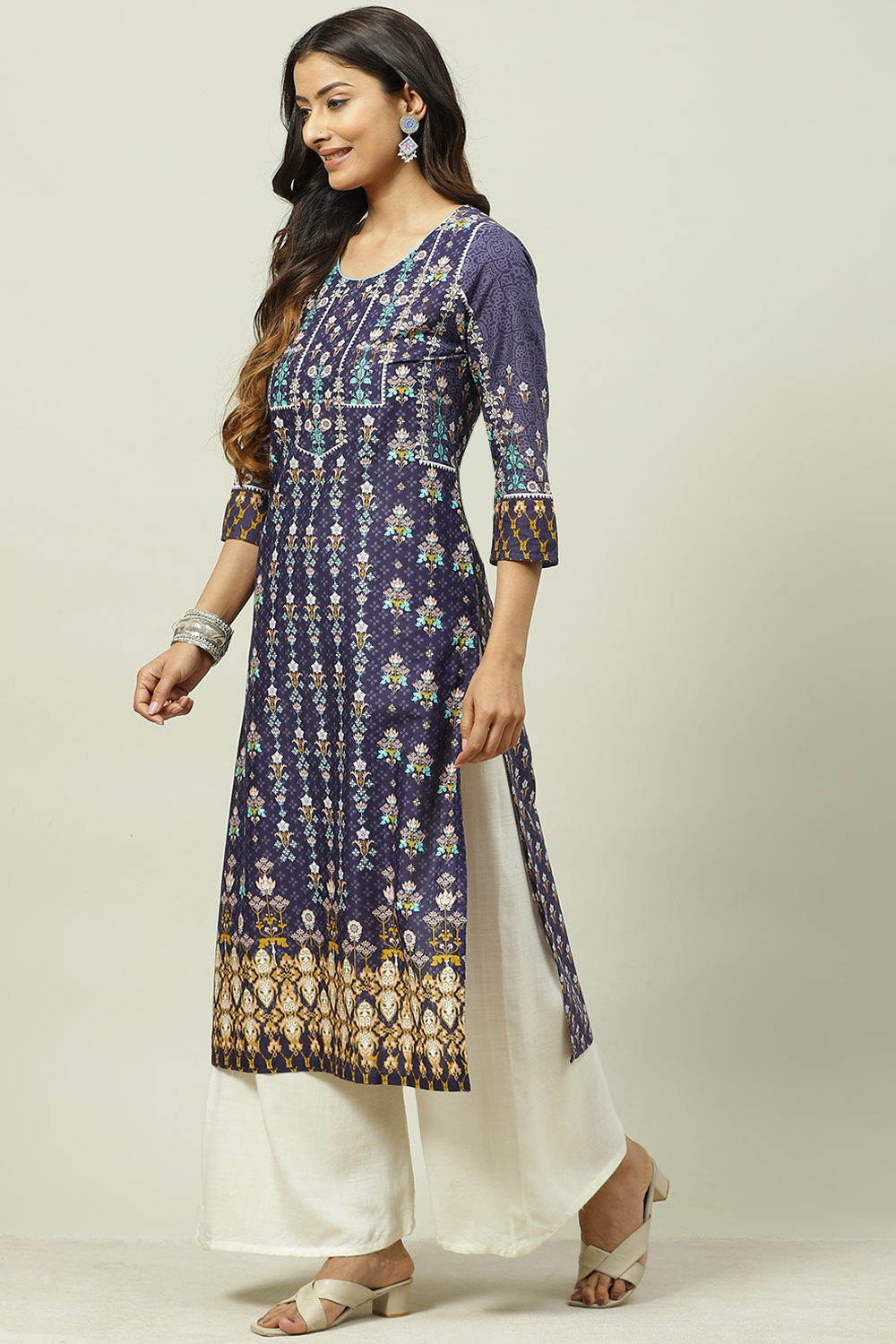 Indigo Straight Kurta image number 2