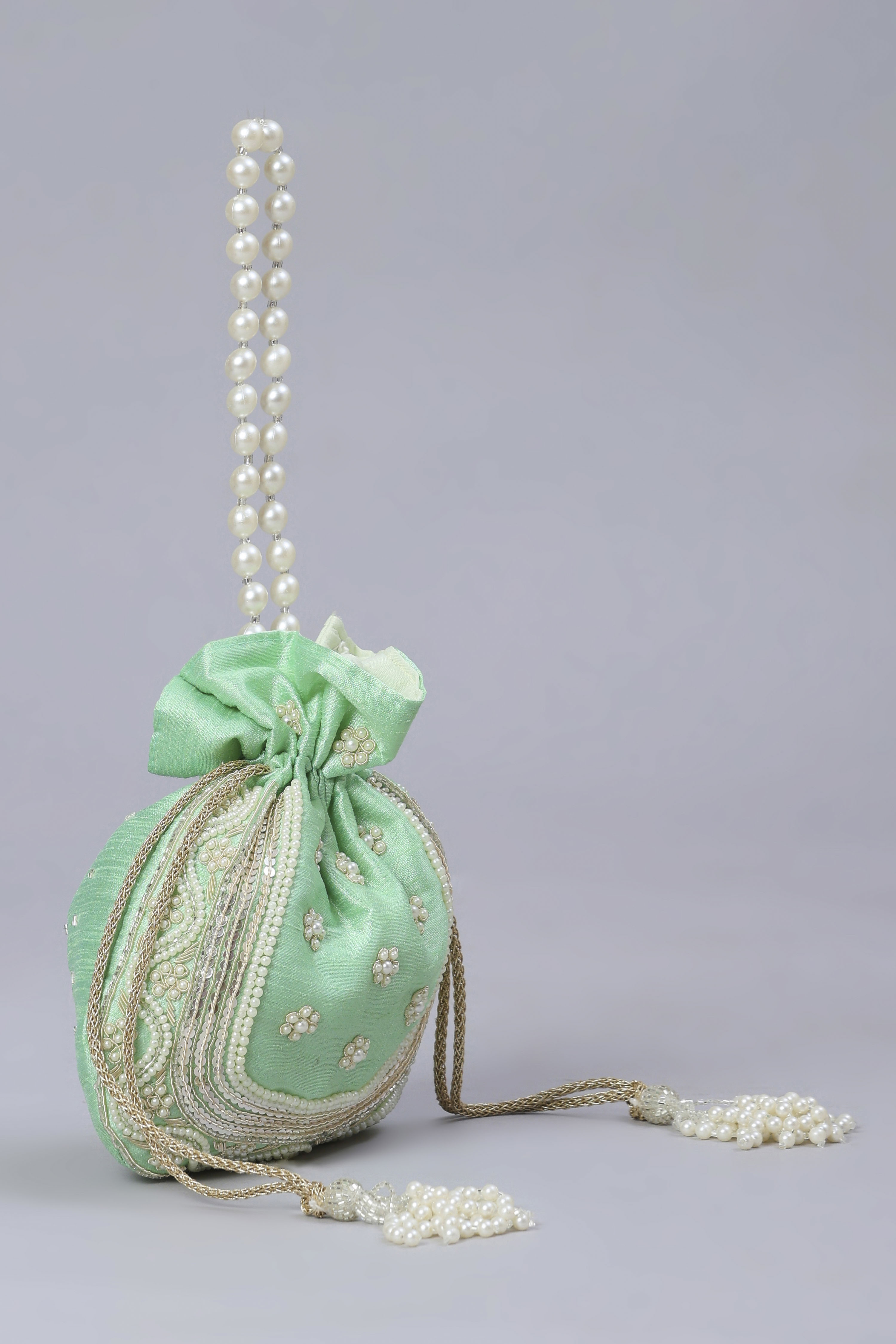 Green Fabric Potli Bag image number 3