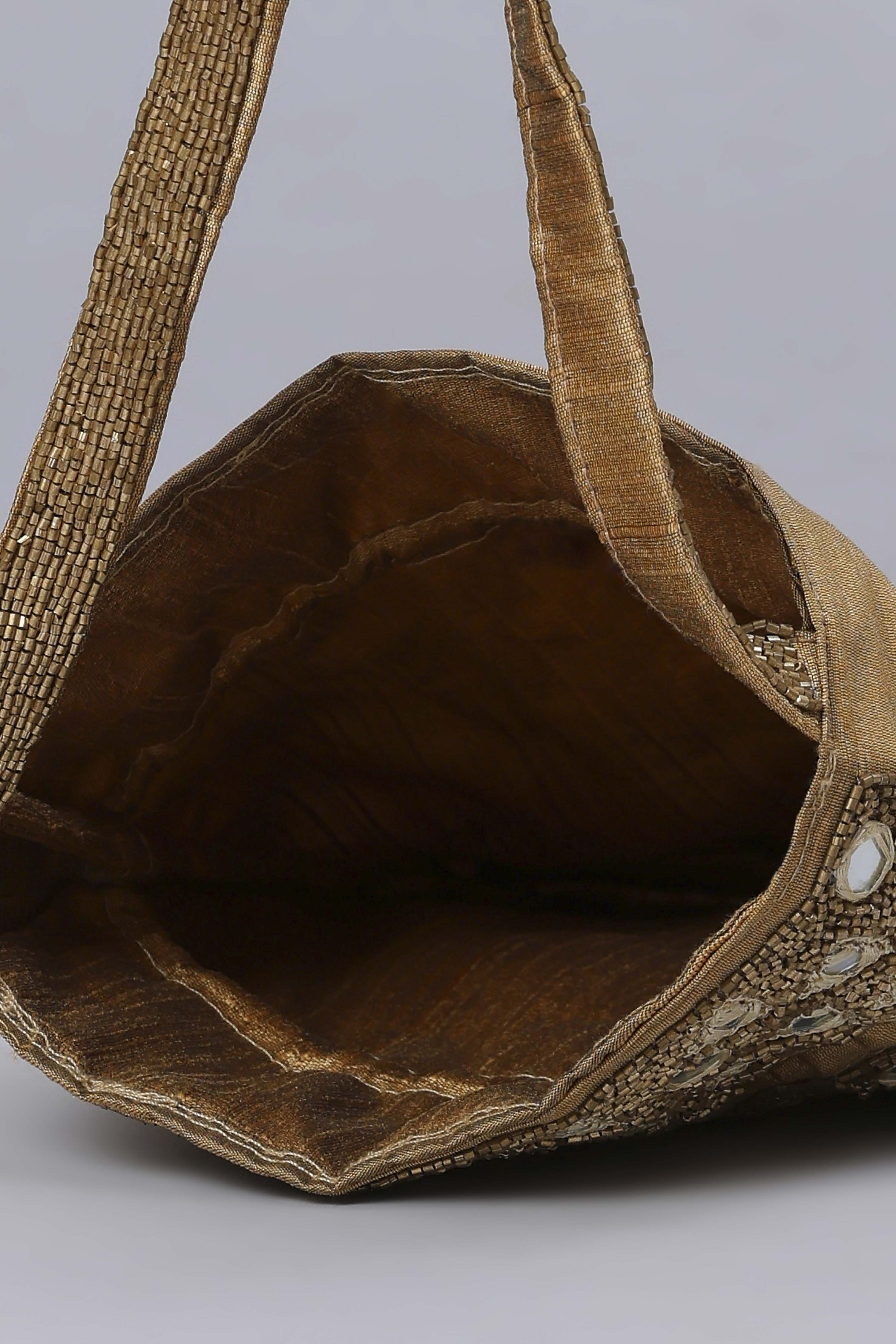 Gold Fabric Potli Bag image number 5