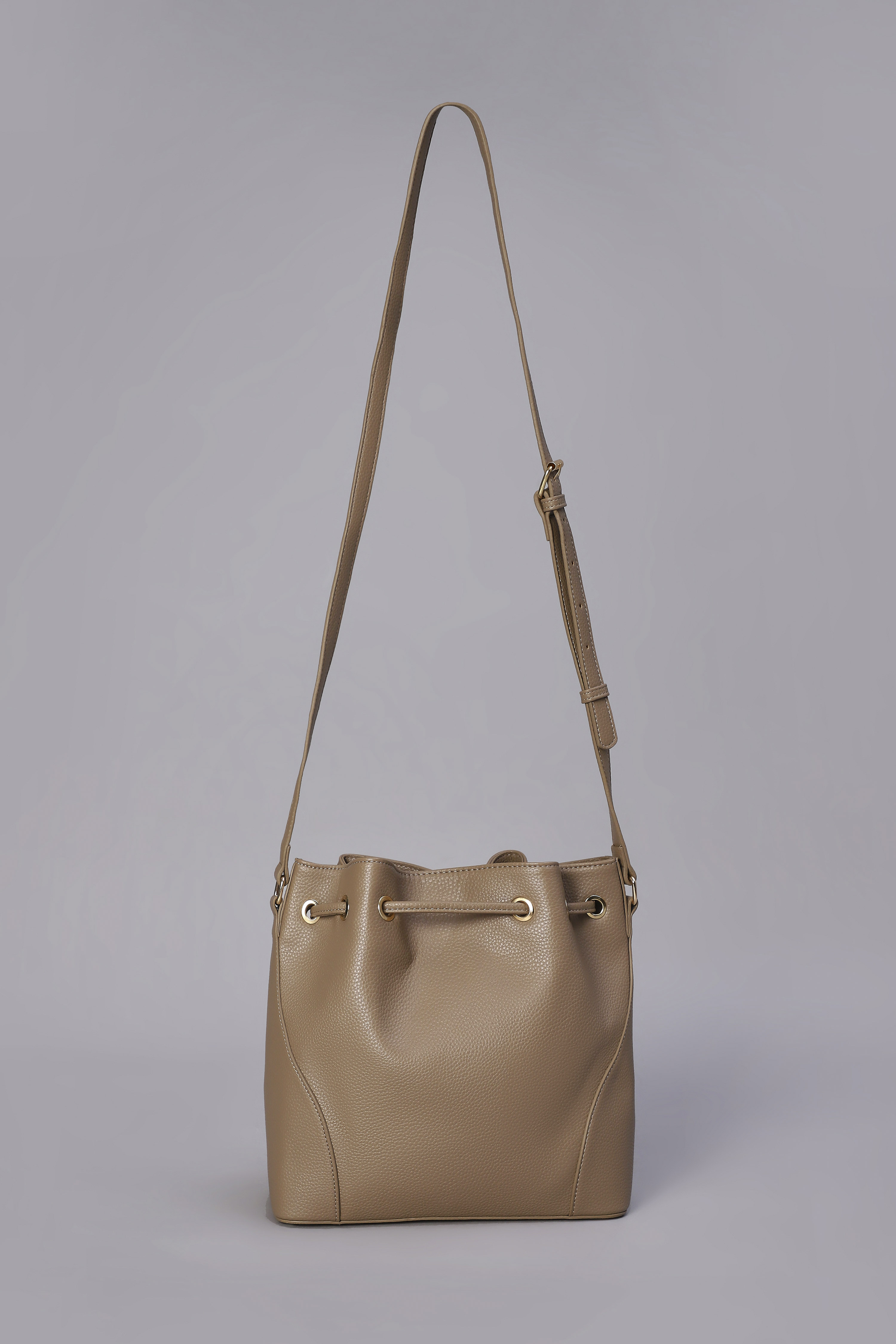 Brown PU Bucket Bag image number 2