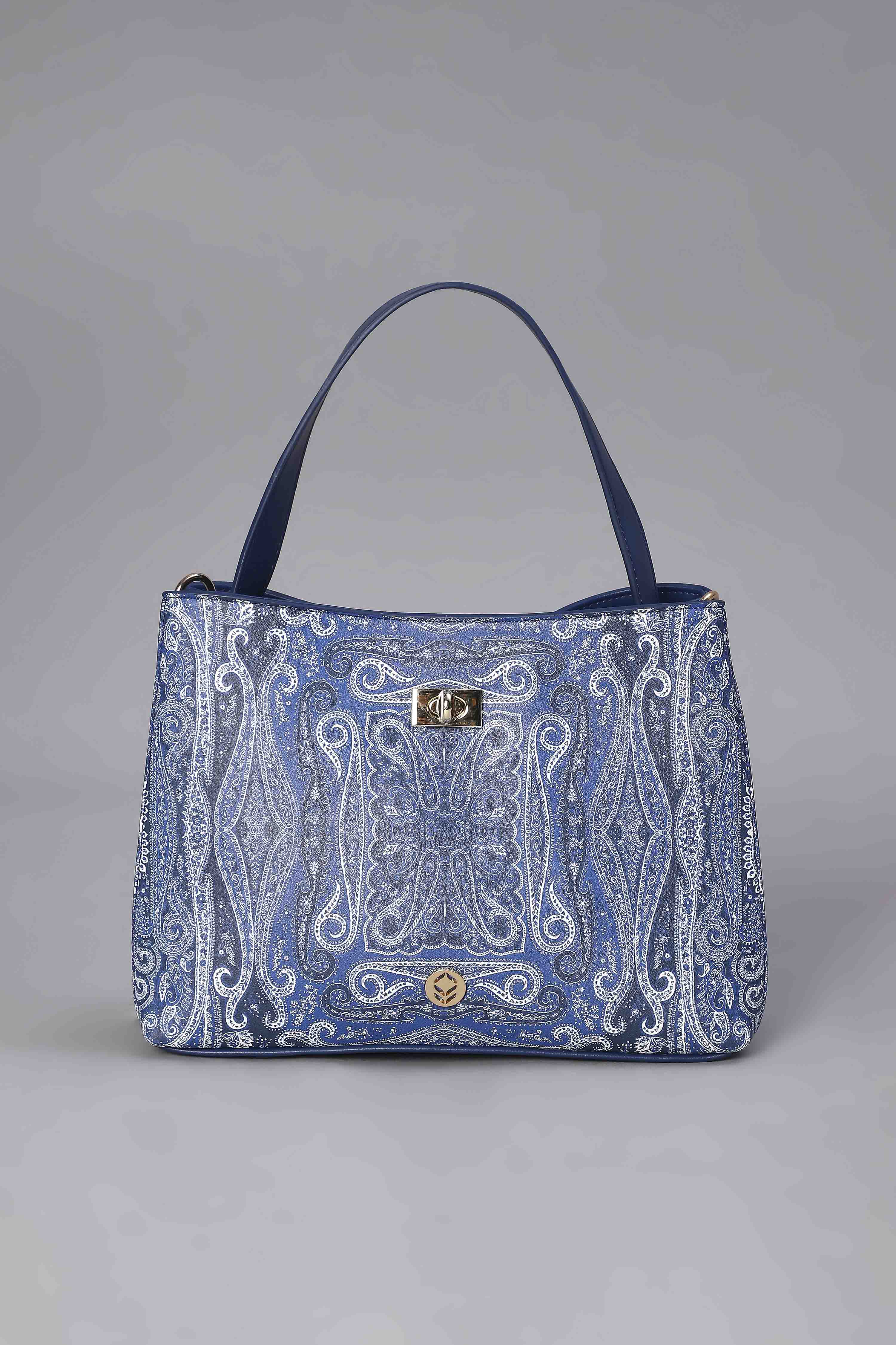 Blue PU Tote Bag image number 1