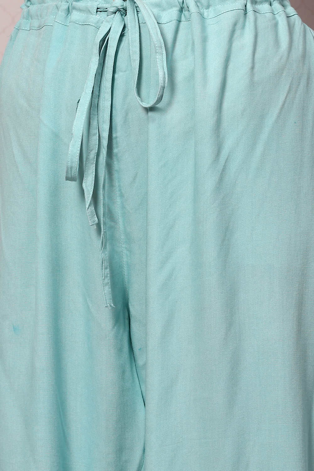 Sea Green Viscose Flared Kurta Palazzo Suit Set image number 3