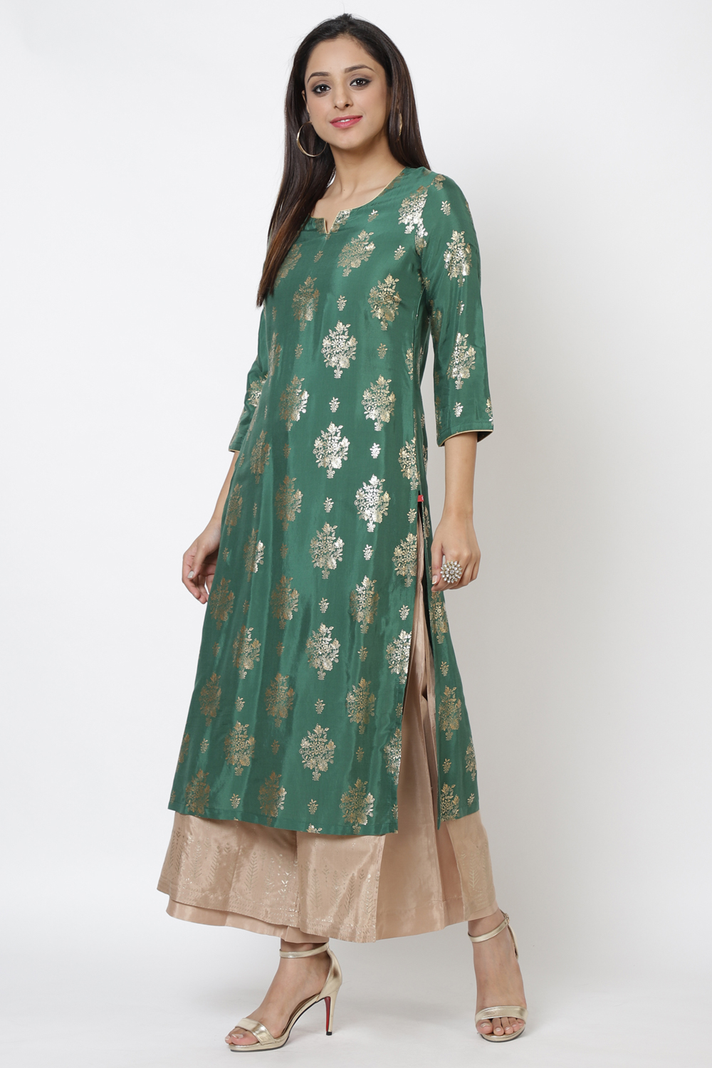 Yellow Viscose Straight Kurta image number 3