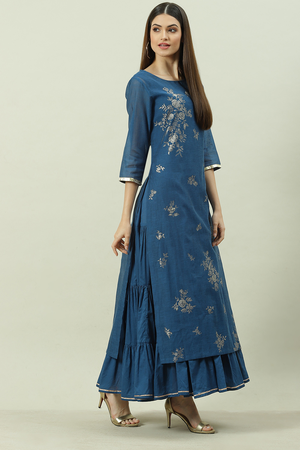 Tomato Red Poly Cotton Printed Kurta Dress image number 6