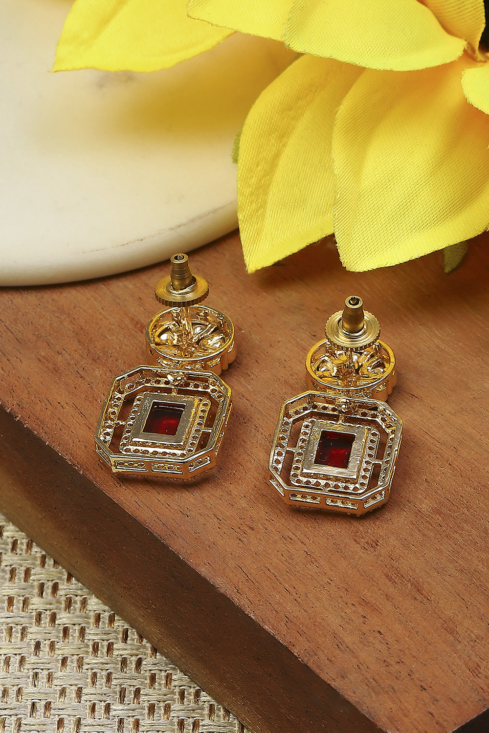 Pink Kundan Festive Drop & Danglers image number 2