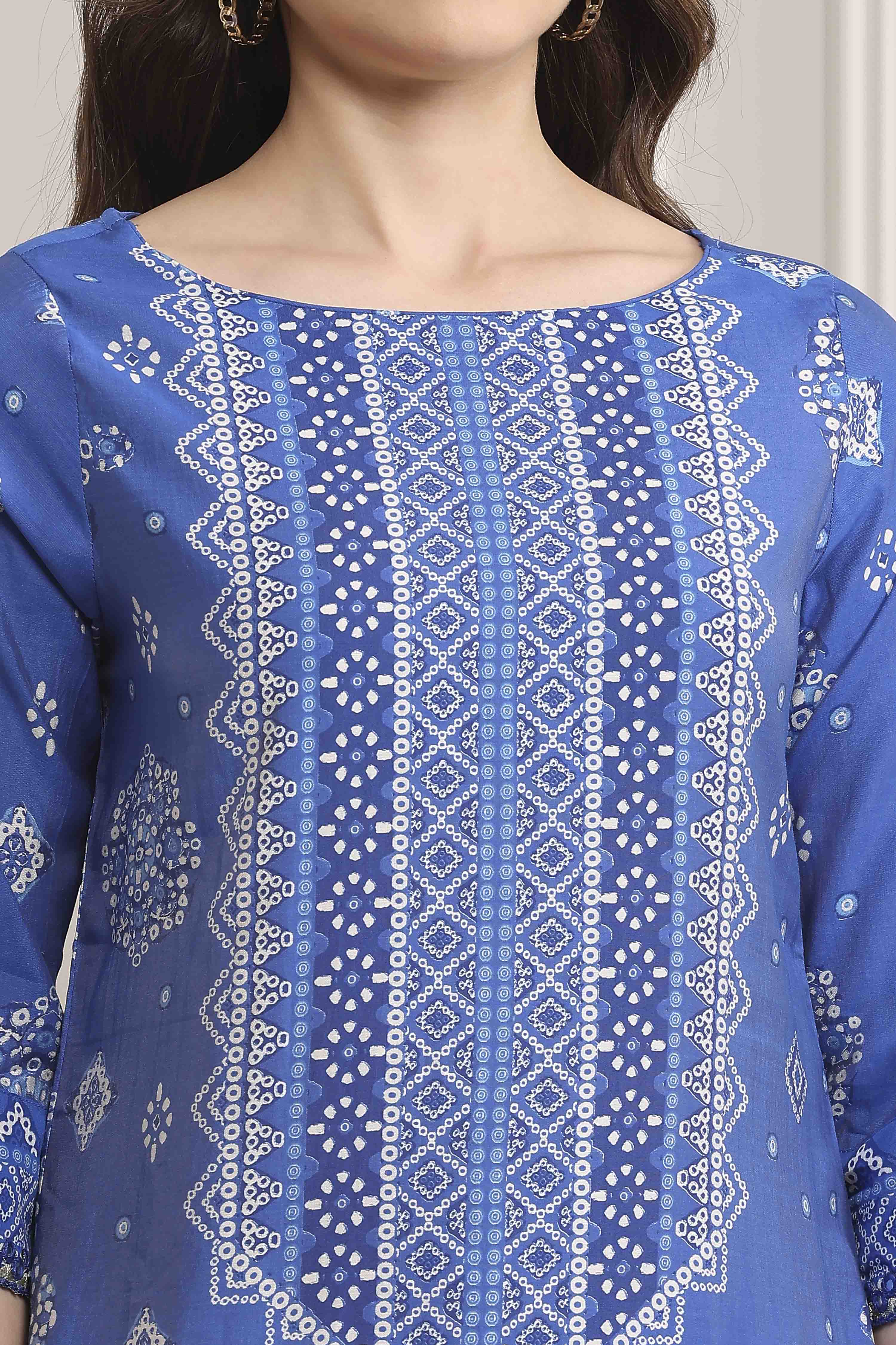 Deep Fuchsia Rayon Straight Printed Kurta image number 1