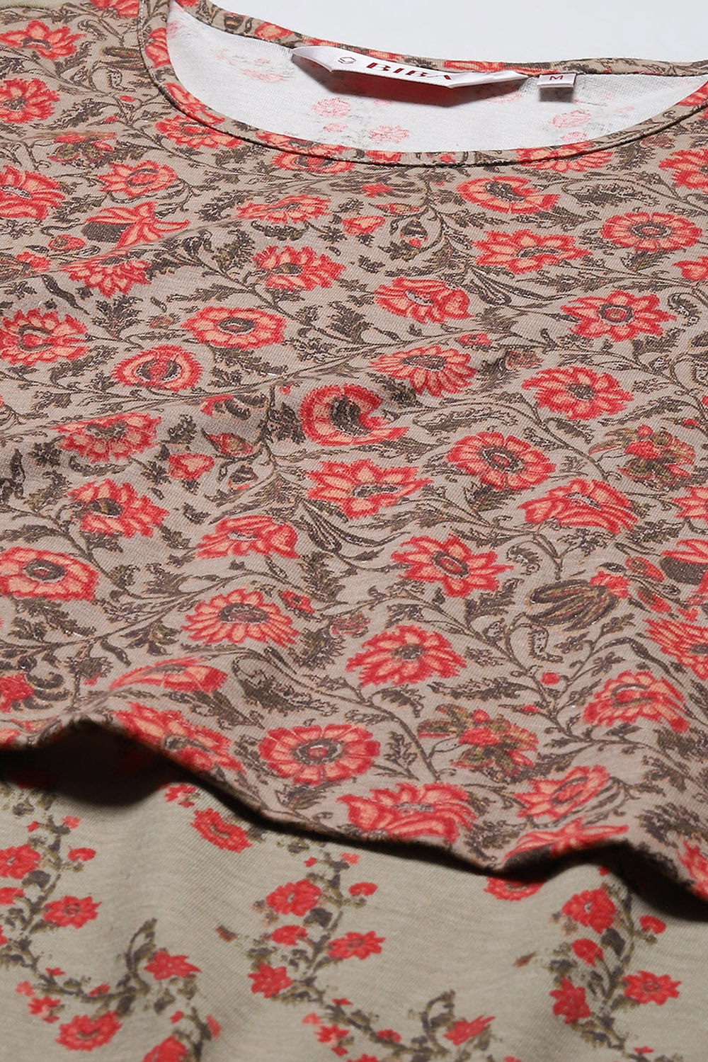 Sage Green Cotton Blend Printed Nightdress image number 1