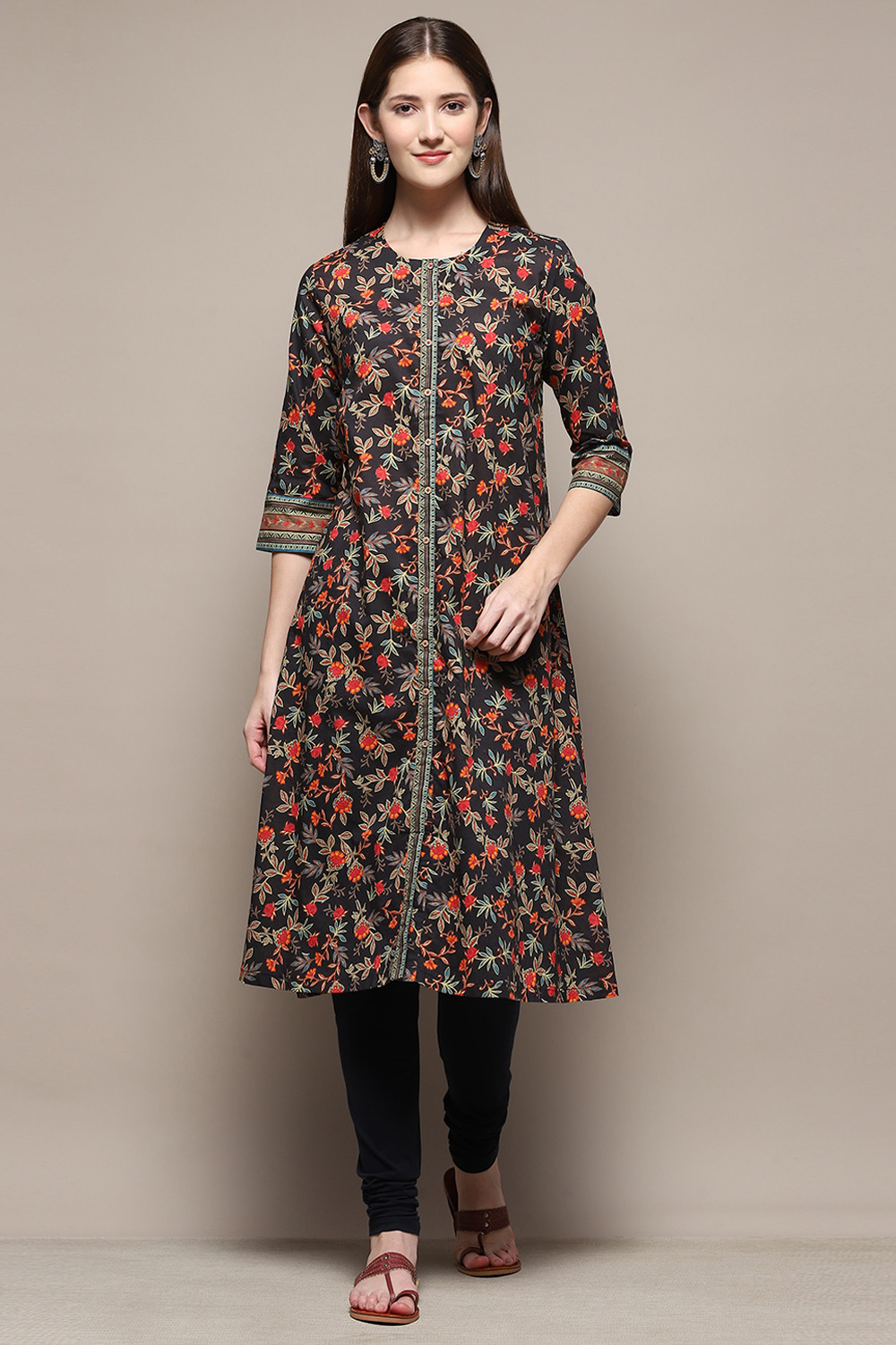 Black Cotton Blend Straight 2 Piece Set image number 6