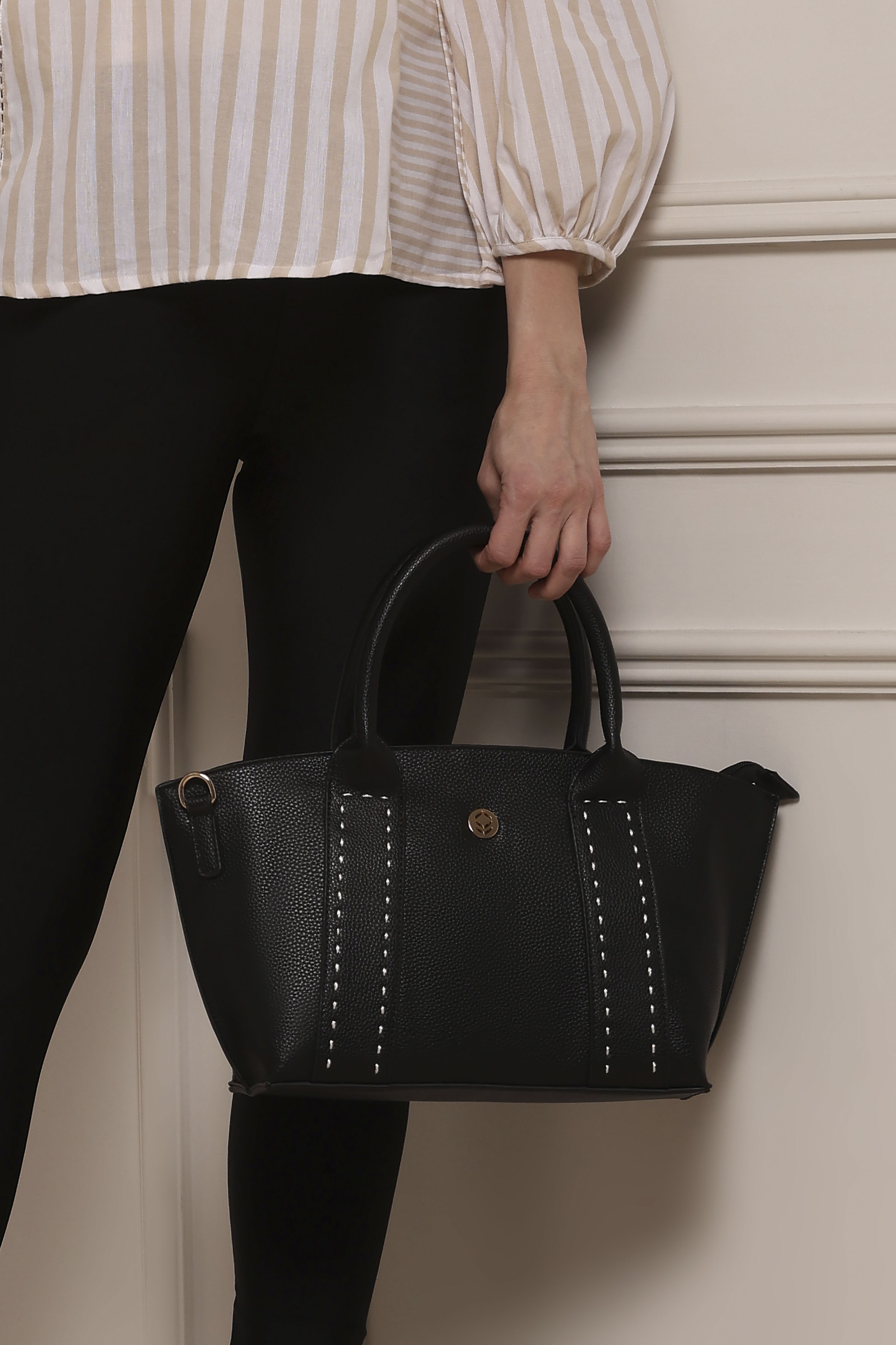Black PU Handbag image number 7