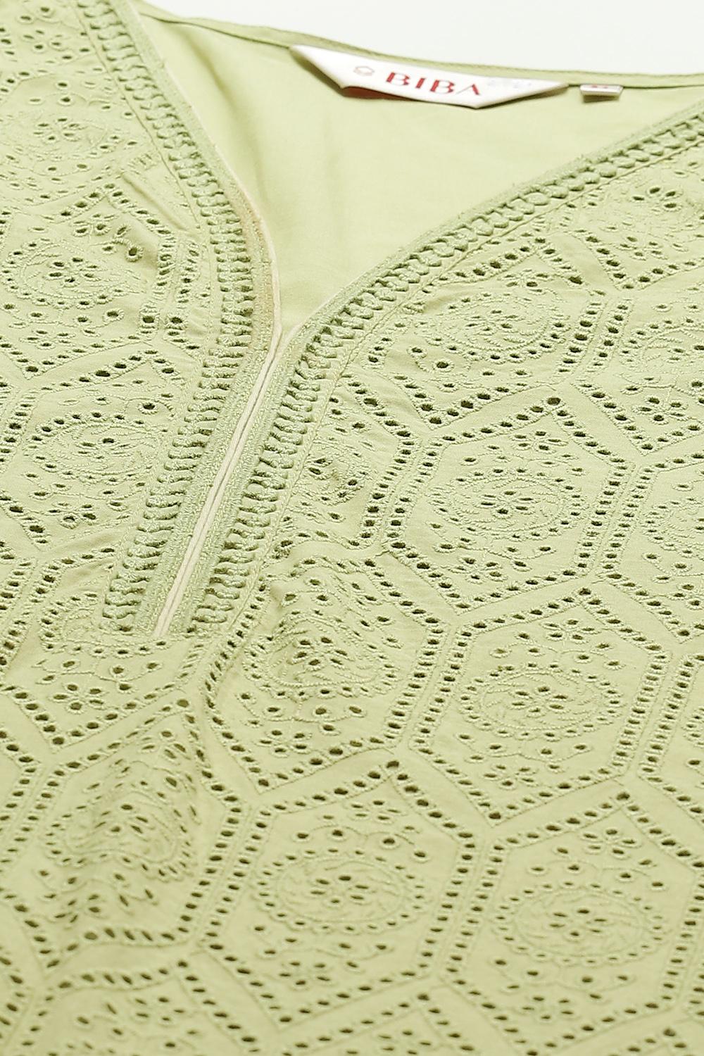 Soft Green Straight Kurta Palazzo Suit Set image number 1