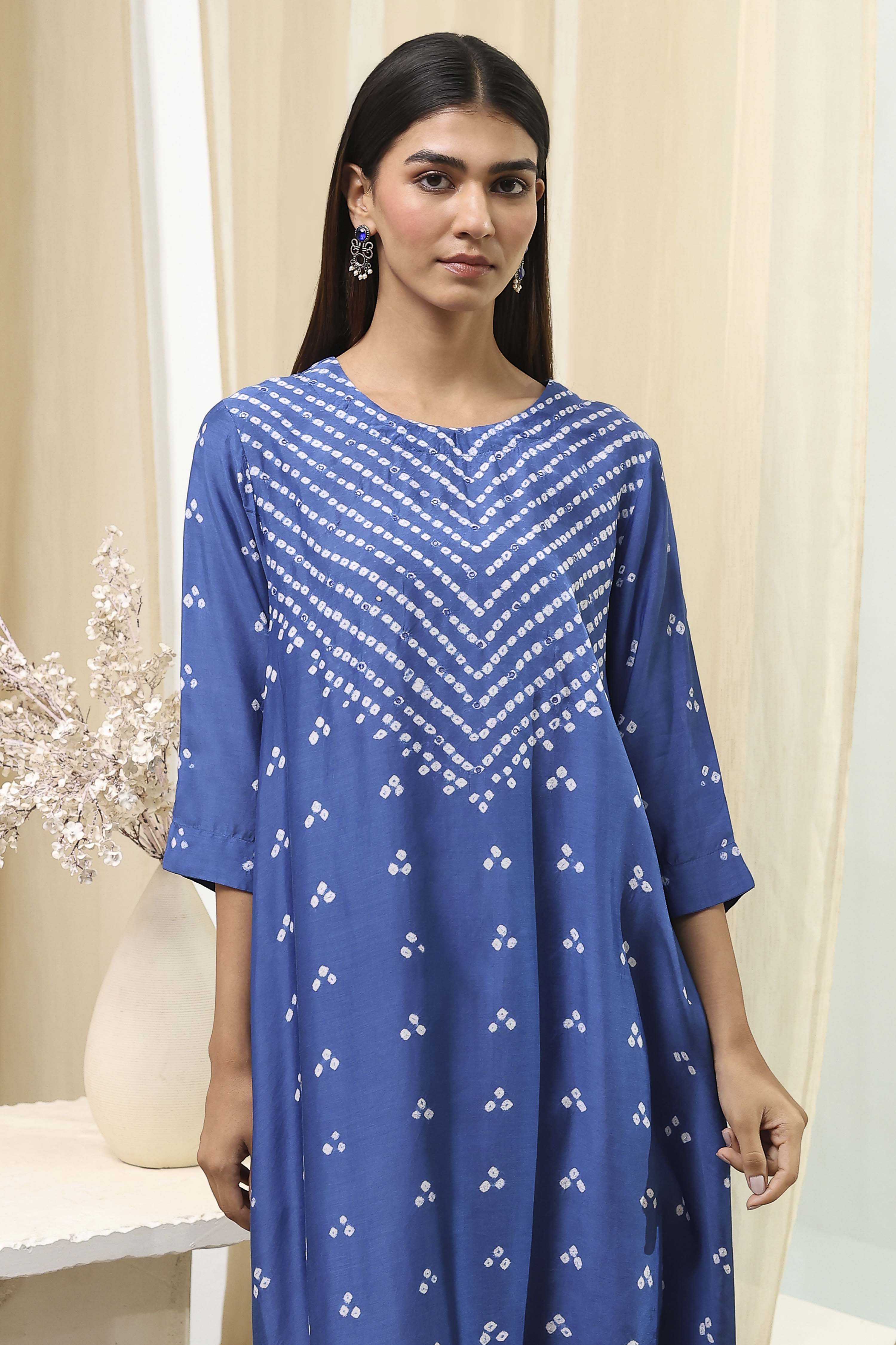 Blue Shantoon Asymmetric Suit Set image number 1