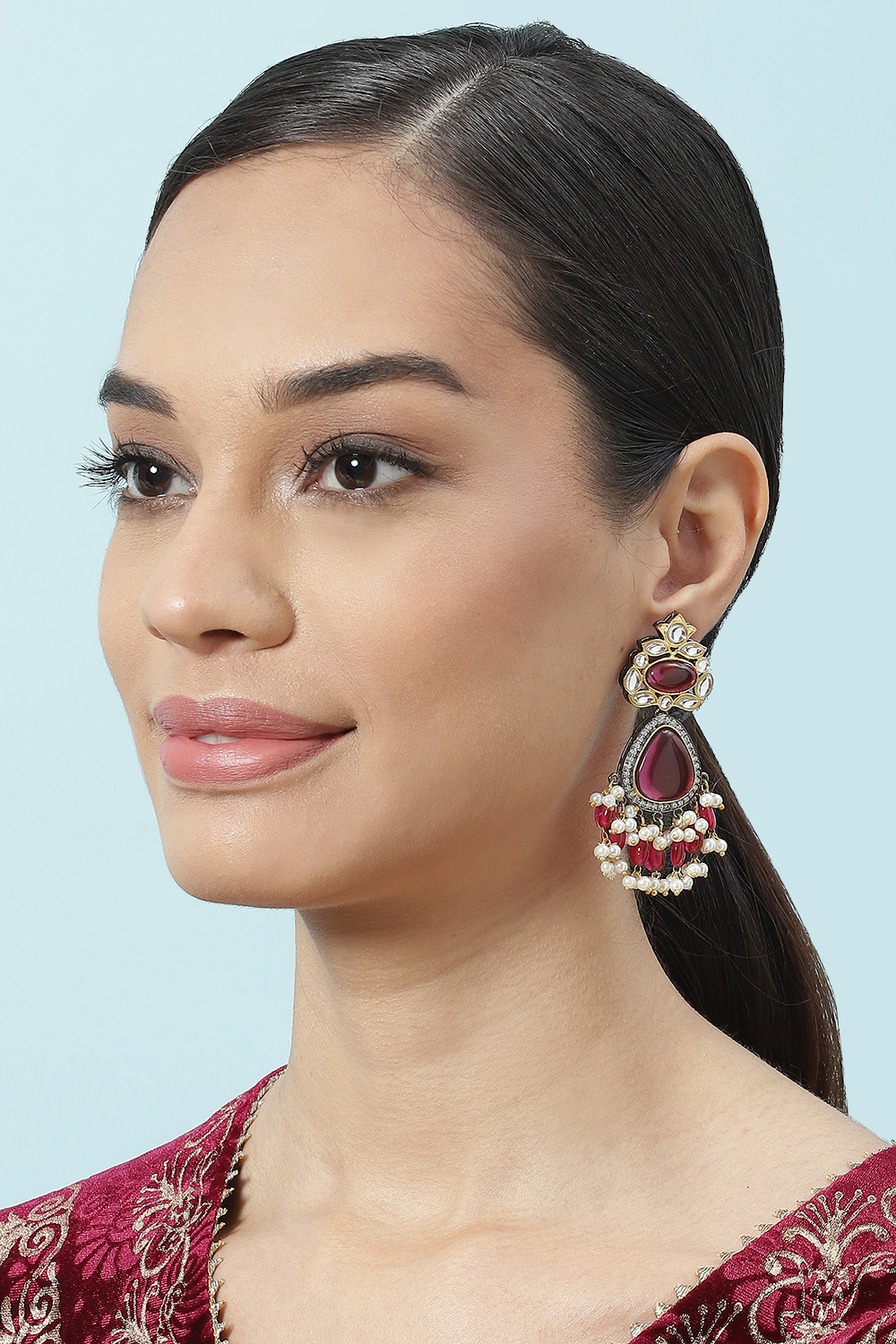 Pink Brass Earrings image number 3