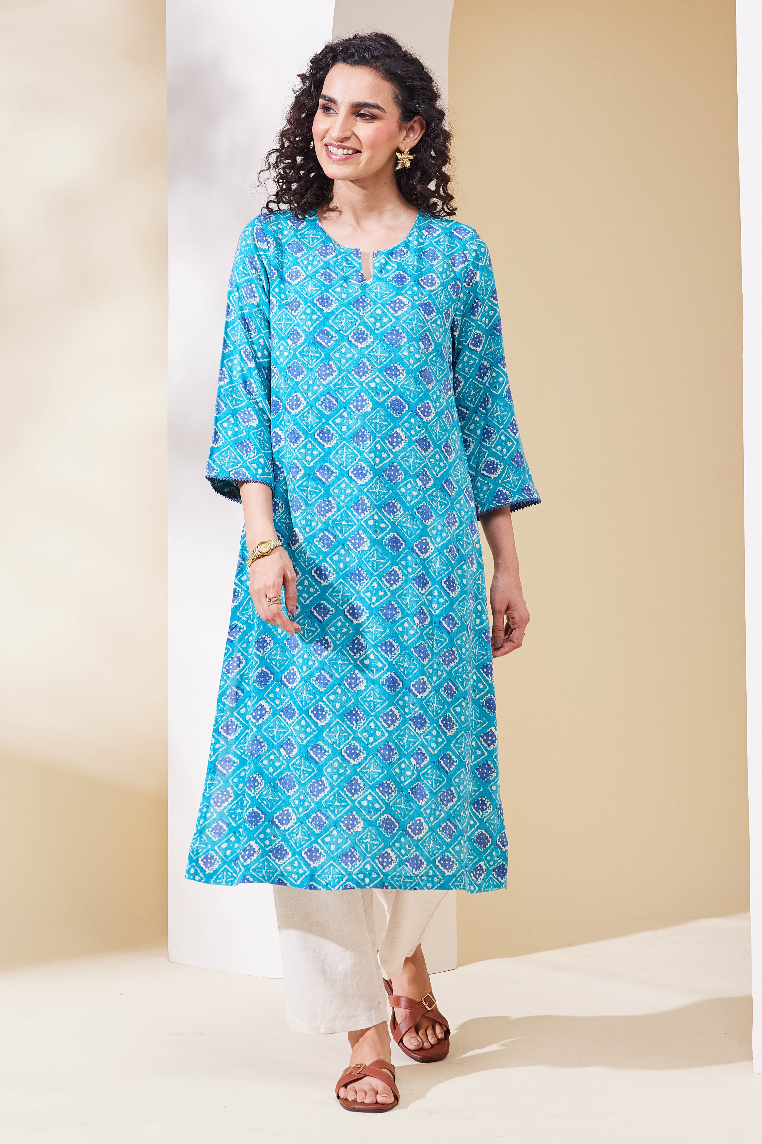 Grey Viscose Rayon Straight Kurta image number 0