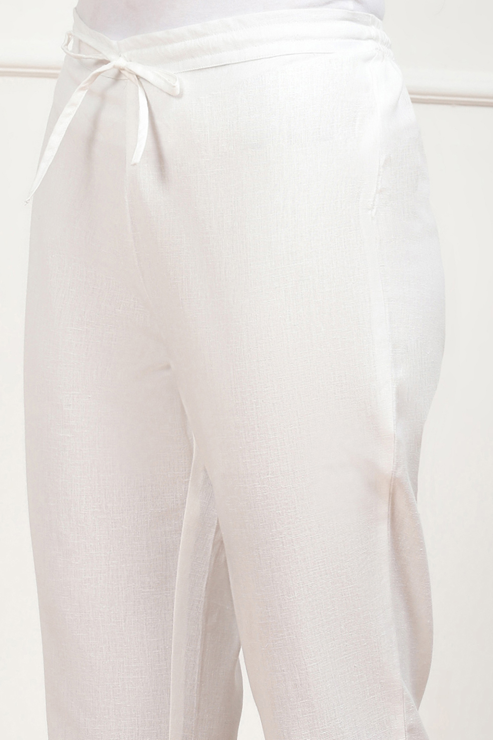 Rust Cotton Solid Regular Pants image number 1