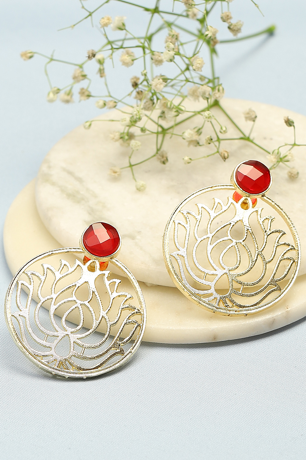 Red Brass Earrings image number 0
