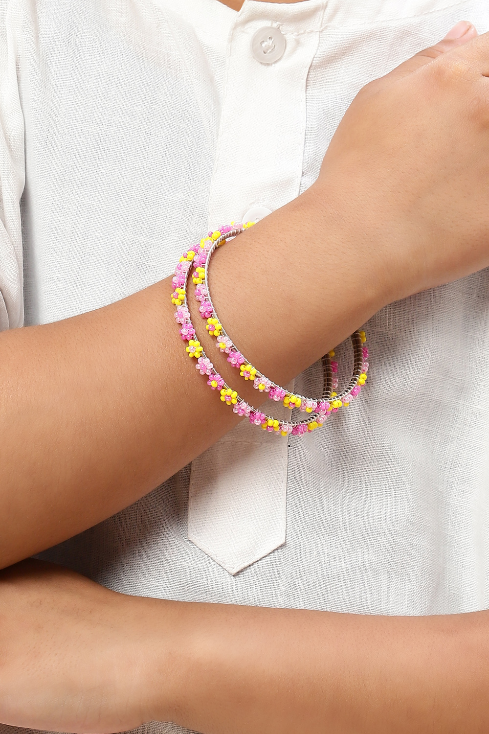 Yellow & Pink Kids Bangles image number 3