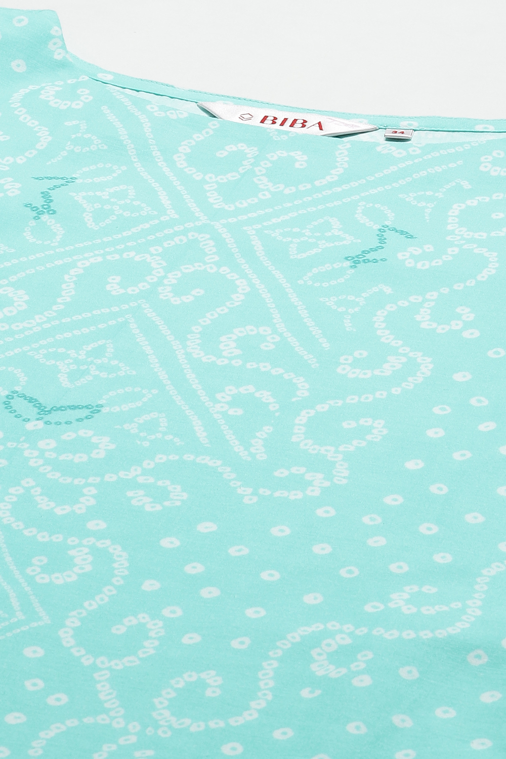 Aqua Blue and White Cotton Straight Suit Set image number 1