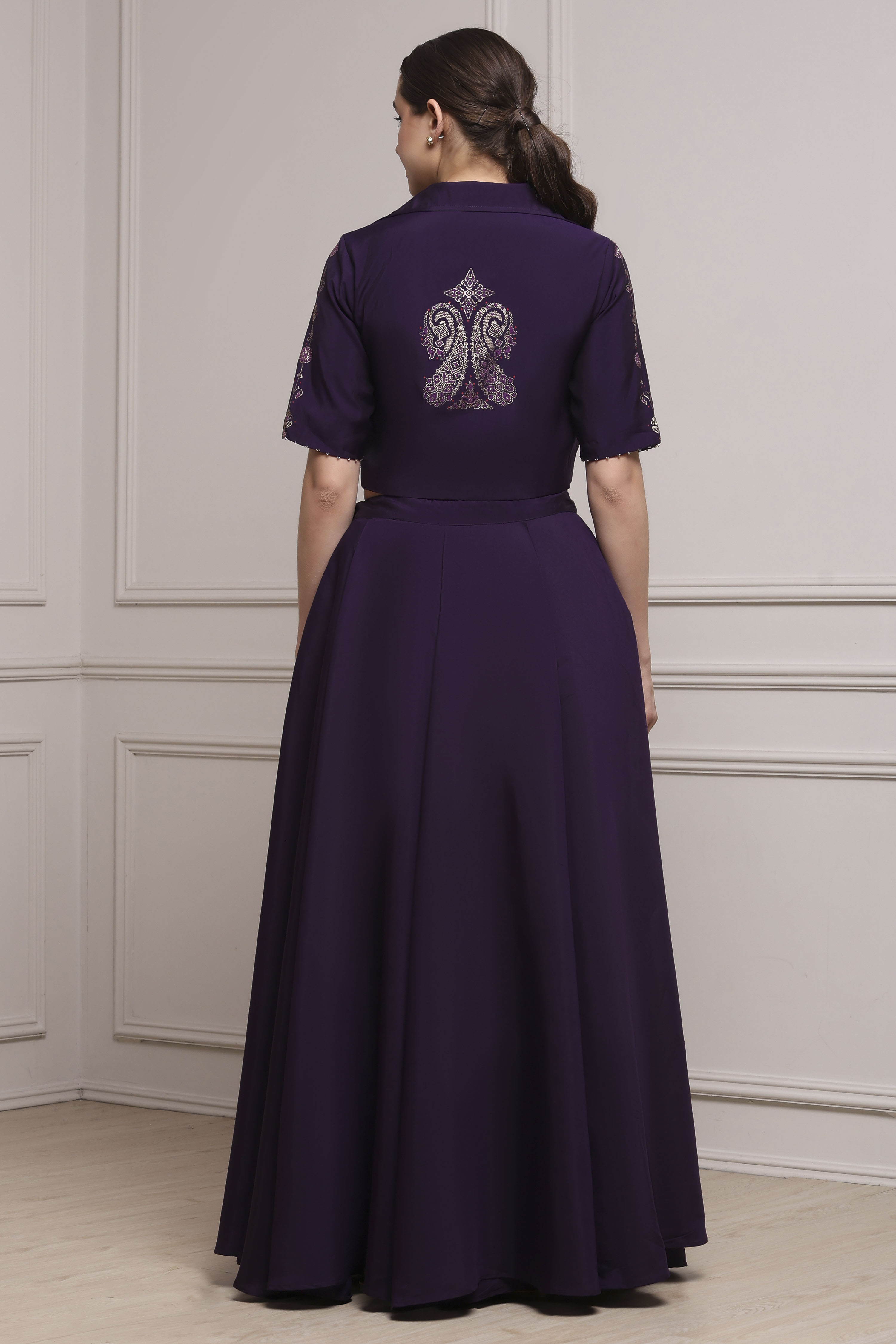 Black Viscose Rayon Regular Lehenga Set image number 4