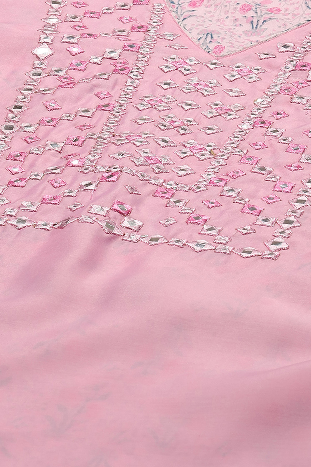 Powder Blue Cambric Narrow Kurta Pant Suit Set image number 1