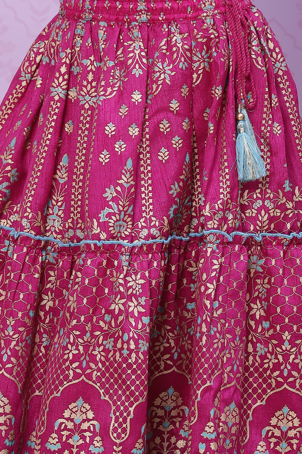 Green Art Silk Flared Lehenga image number 2