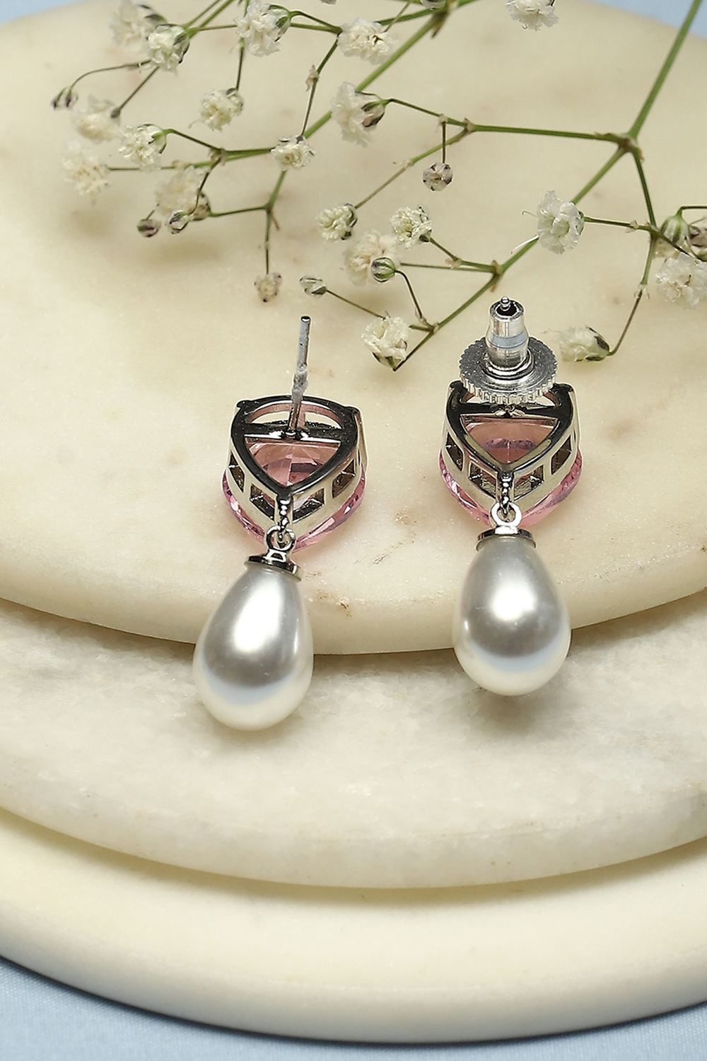 Light Pink Brass Danglers image number 2