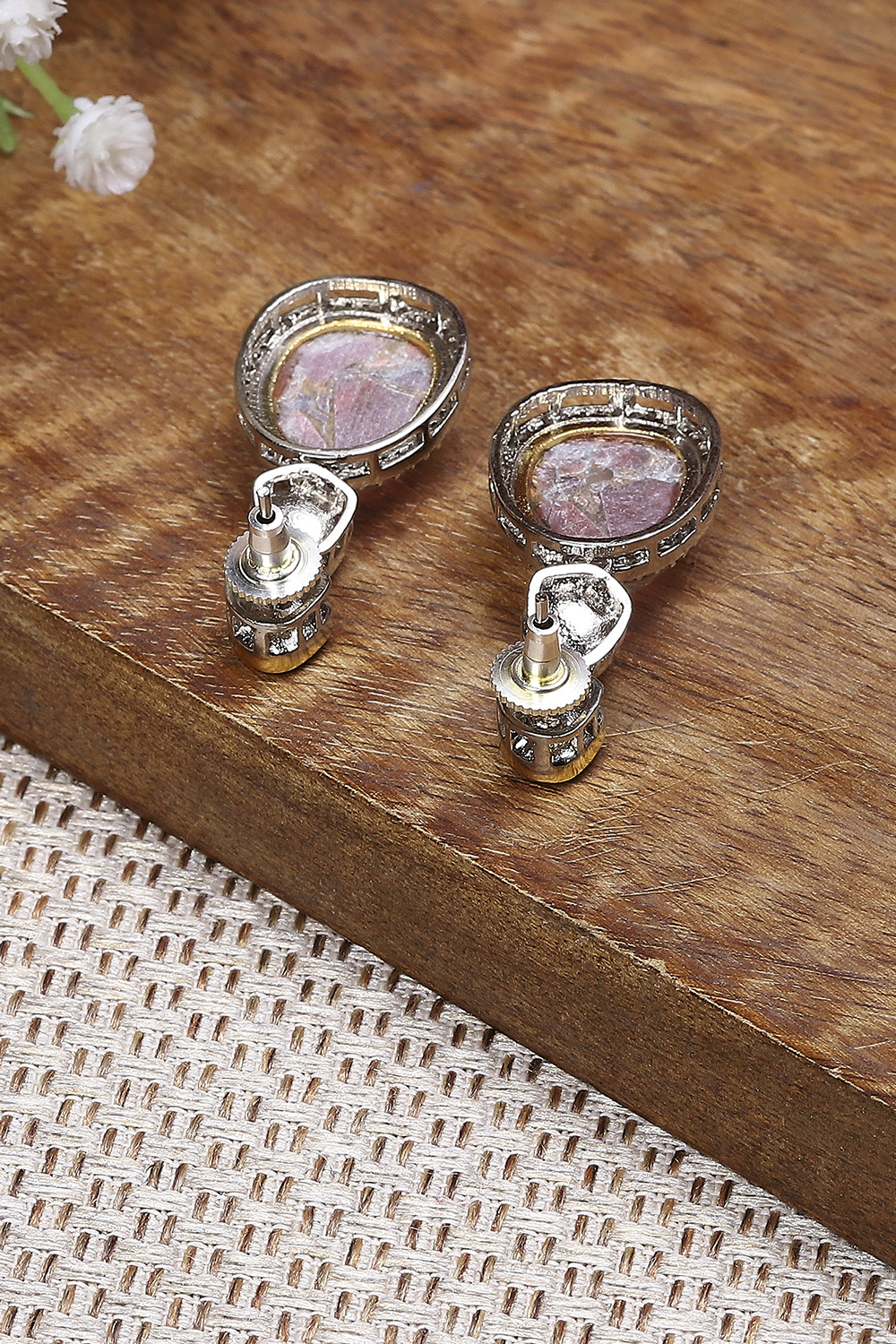 Light Pink Stone Earrings image number 0