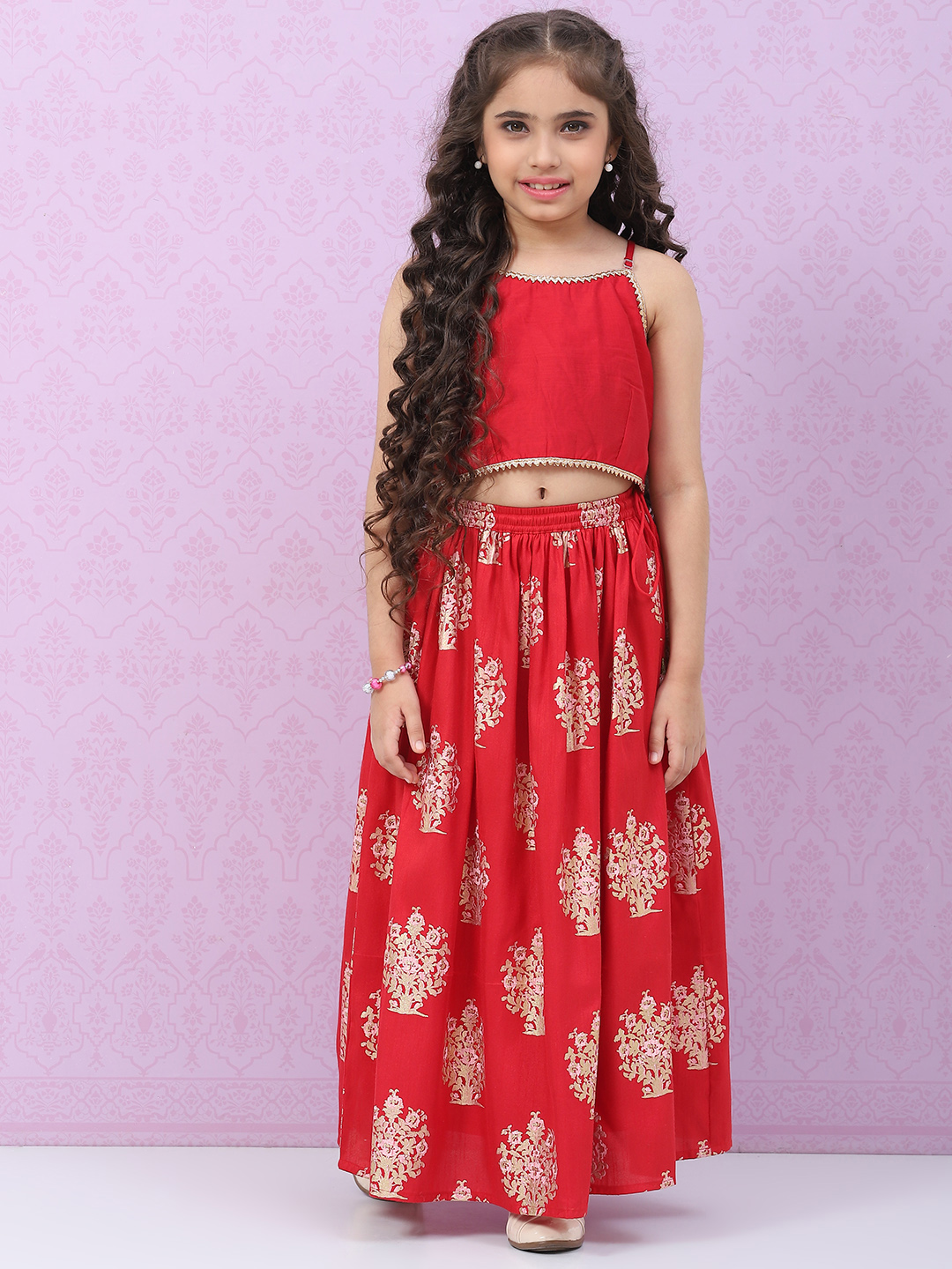 Red Art Silk Lehenga Set image number 0